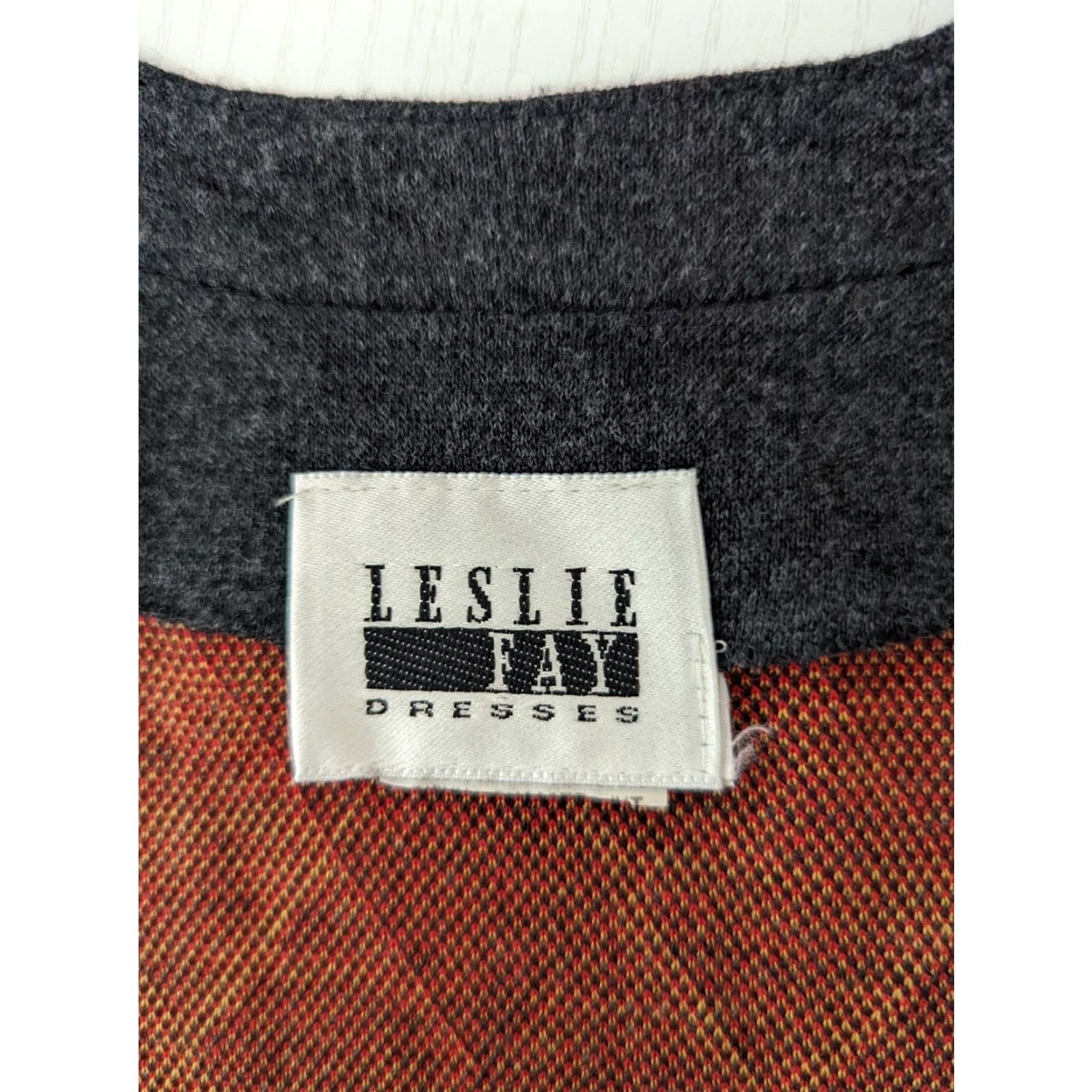 Vintage VTG Leslie Fay Argyle Cardigan Women’s XL Red Gold Gray S4C V Neck 90s 80s Vintage Secretary/Geek Clothing Mens? Size XL / US 12-14 / IT 48-50 - 2 Thumbnail