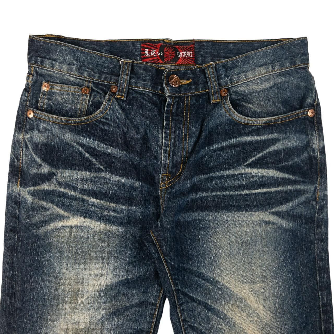 Other Vintage Oniarai Embroidered Monster Japanese Denim Jeans W33 Size US 33 - 3 Thumbnail