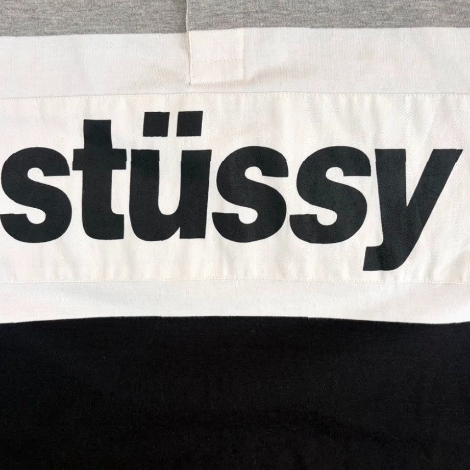 Spell Stussy Rugby Shirt Spell Out Logo Hoodie Multicolor Grey Black Red Colorblock Men L Hoodie Size US L / EU 52-54 / 3 - 3 Thumbnail