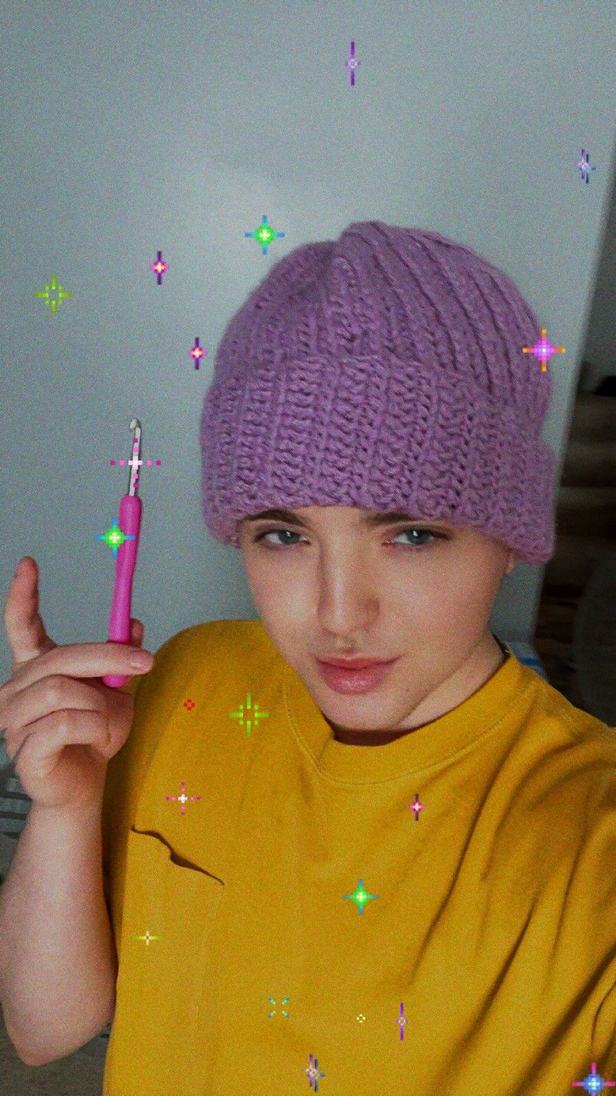 Homemade purple beanie Size ONE SIZE - 1 Preview