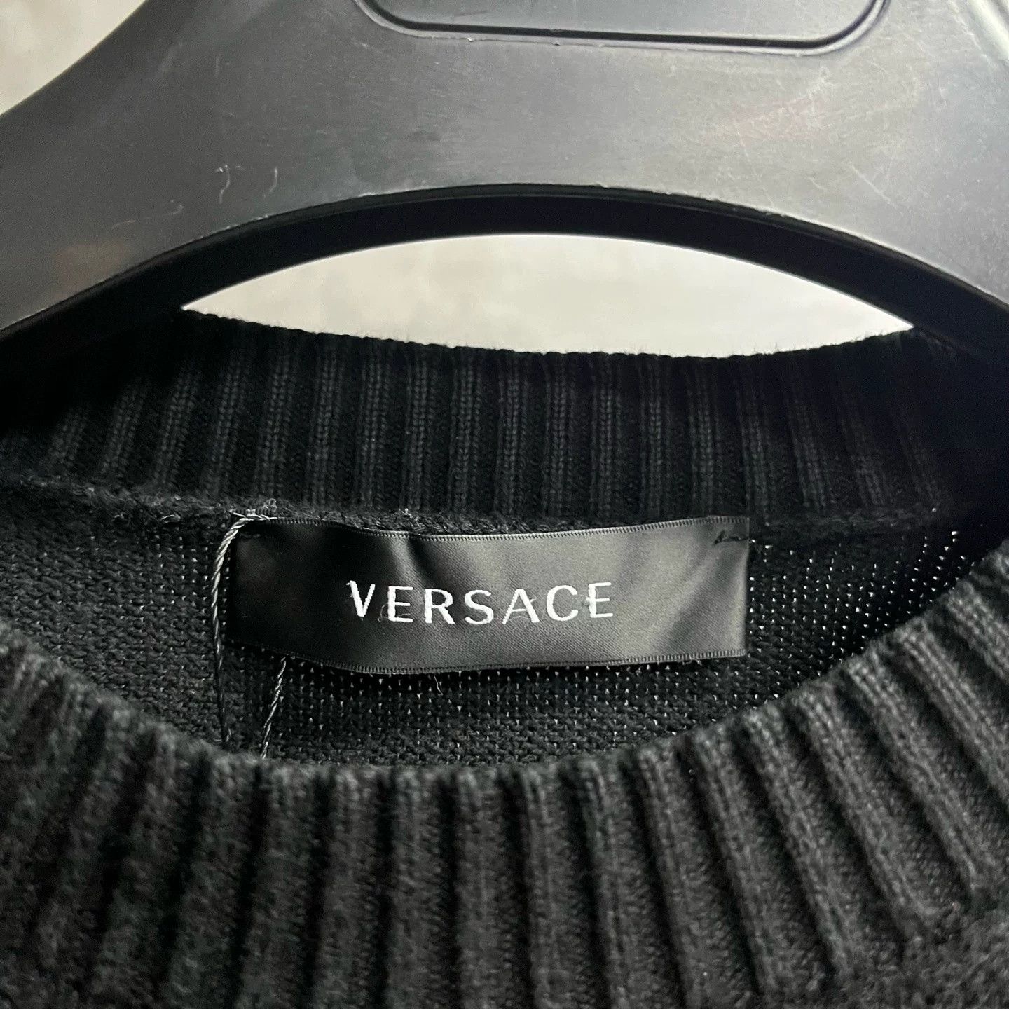 Versace Versace Black Embroidered Crewneck Sweater Size US L / EU 52-54 / 3 - 2 Thumbnail