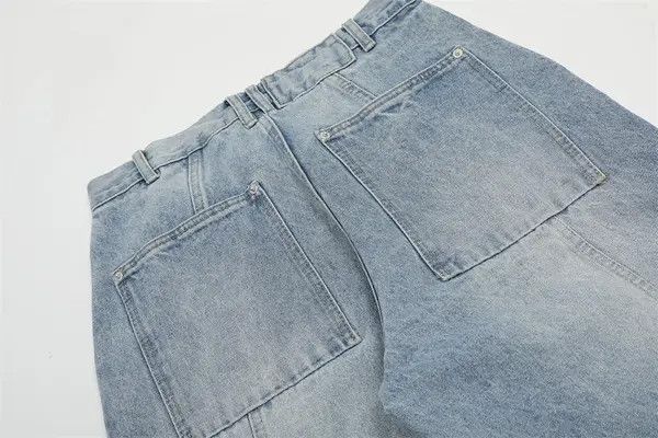 VIBE High street washed men's loose straight hip-hop casual jeans Size US 32 / EU 48 - 5 Thumbnail