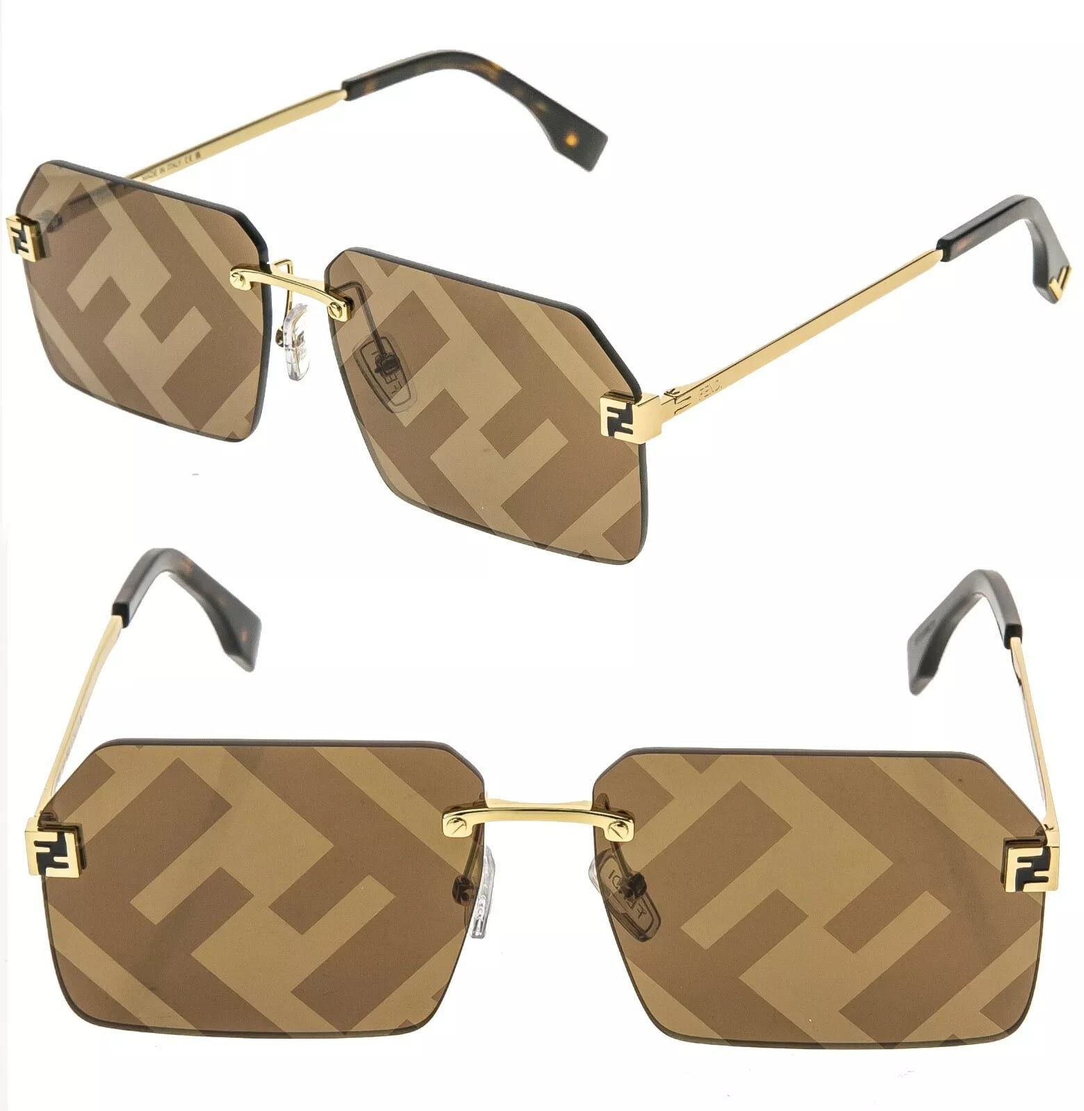 Fendi FENDI FS SKY 40043 Gold FF Mirrored Sunglasses FE40043U 33G Size ONE SIZE - 1 Thumbnail