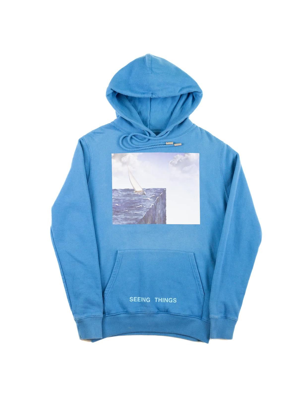 Off White Off White Blue Surreal Hoodie Grailed