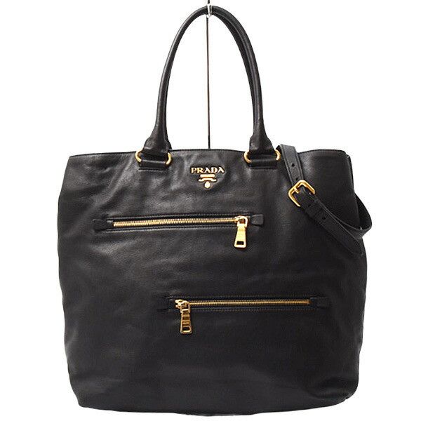 Prada Prada Prada Saffiano Leather 2WAY Tote Bag Black Leather Tote Bag 75972 in Great Condition Size ONE SIZE - 1 Thumbnail