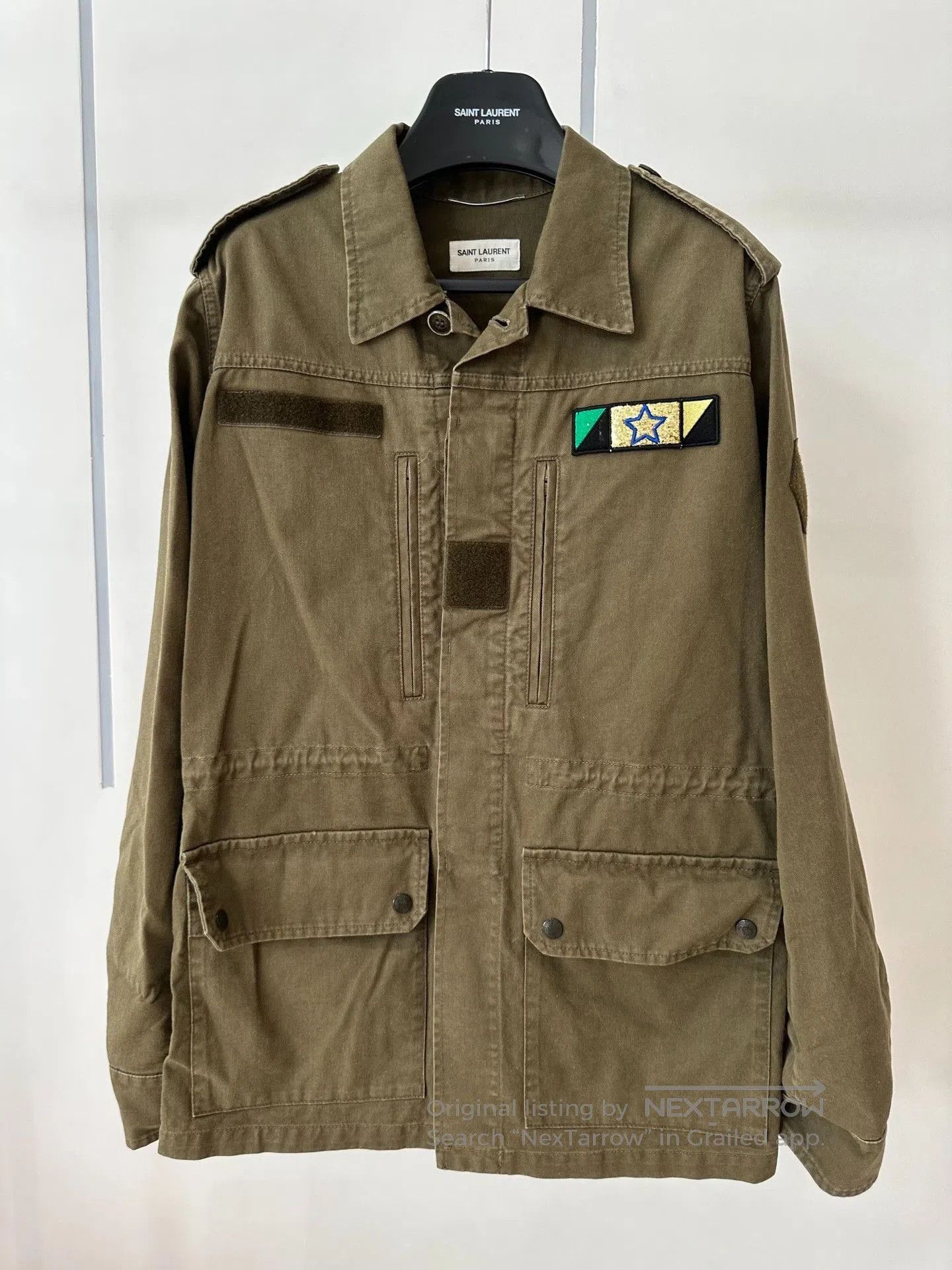 Saint Laurent Paris Saint Laurent Olive Green Shark Jacket. Size US S / EU 44-46 / 1 - 2 Thumbnail