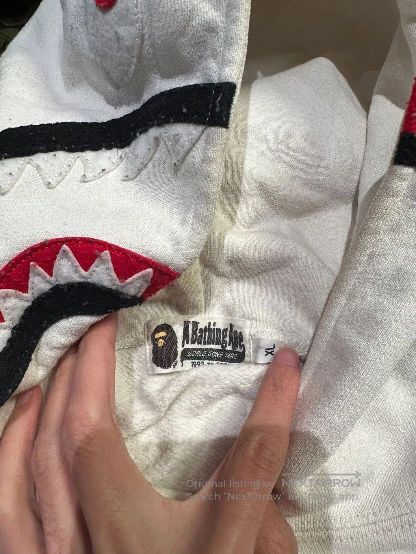 Bape Bape White Shark Hoodie. Size US L / EU 52-54 / 3 - 6 Thumbnail
