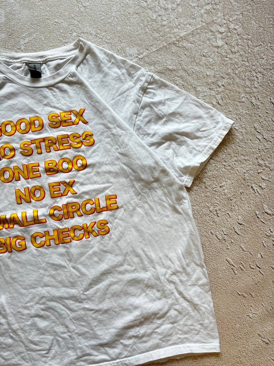 Vintage Vintage “Good S’x,no stress” distressed humor t shirt Size US S / EU 44-46 / 1 - 2 Thumbnail