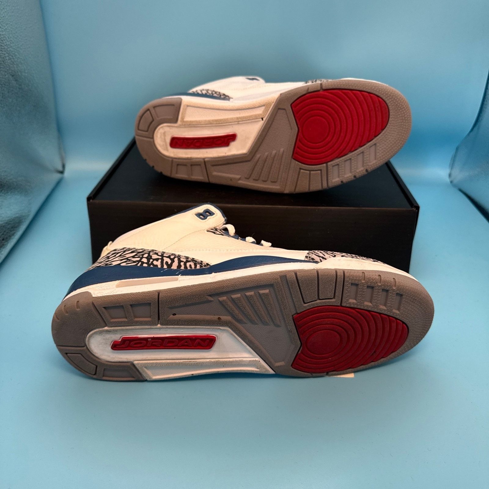 Jordan Brand × Nike Air Jordan Retro 3 "True Blue" 2009 m8.5 w10 Size US 8.5 / EU 41-42 - 7 Thumbnail