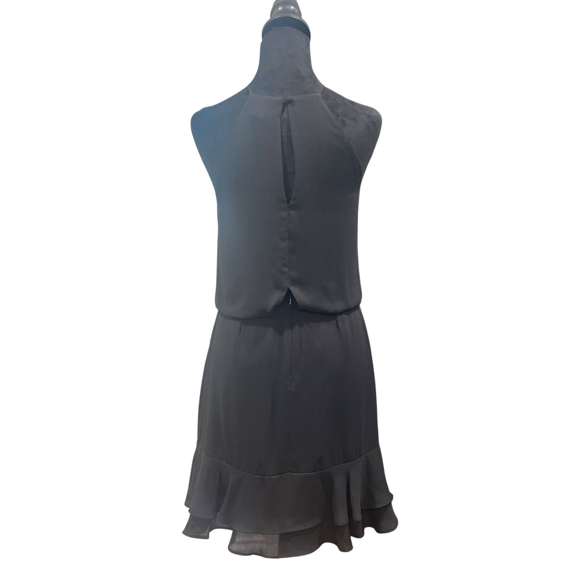 Krisa Asymmetrical Ruffle Halter Black KRISA NWT Size XS Retai Size XS / US 0-2 / IT 36-38 - 6 Thumbnail