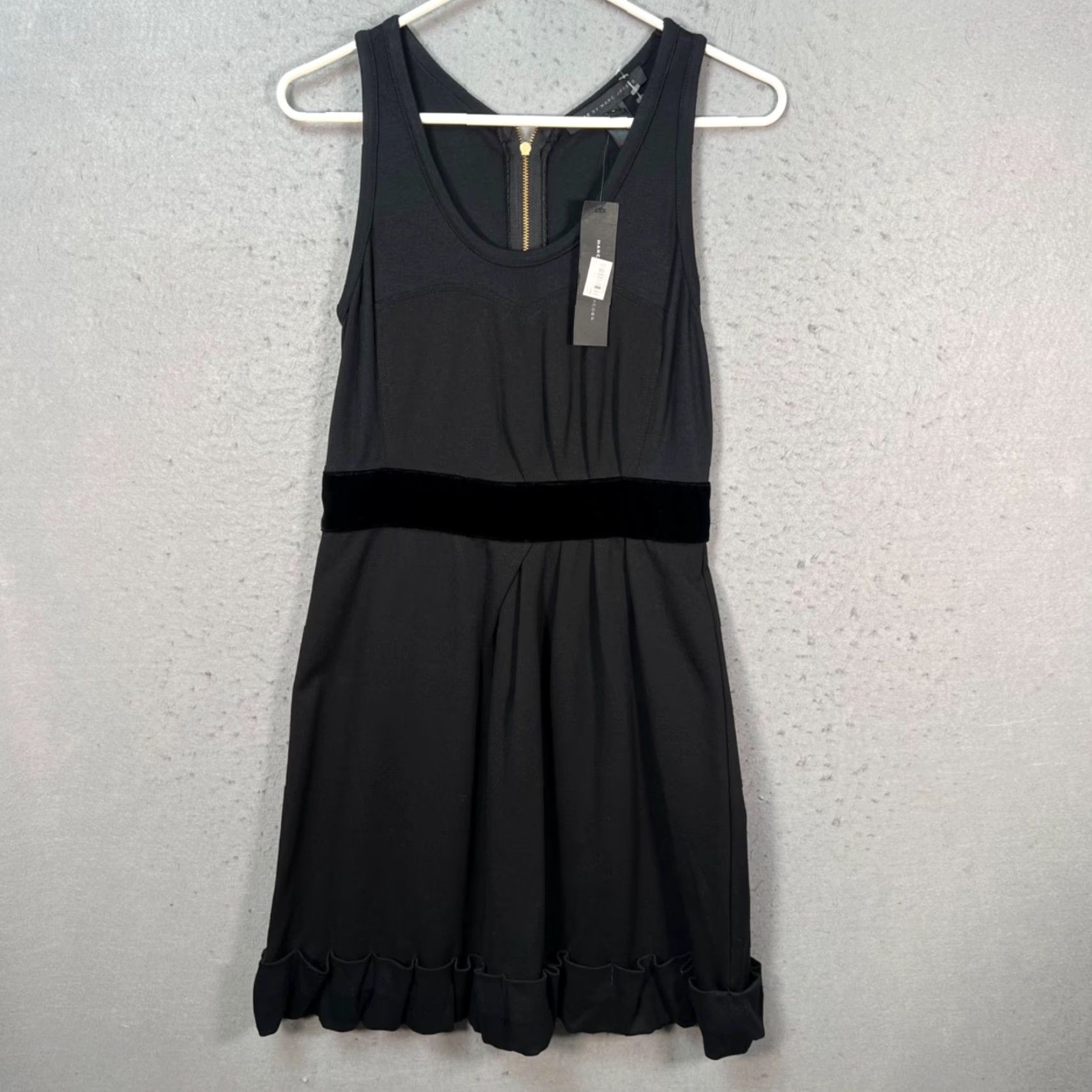 Marc by Marc Jacobs Marc By Marc Jacobs Small Black Sleeveless Dress Velvet Waistband Hem Detail Size S / US 4 / IT 40 - 2 Thumbnail