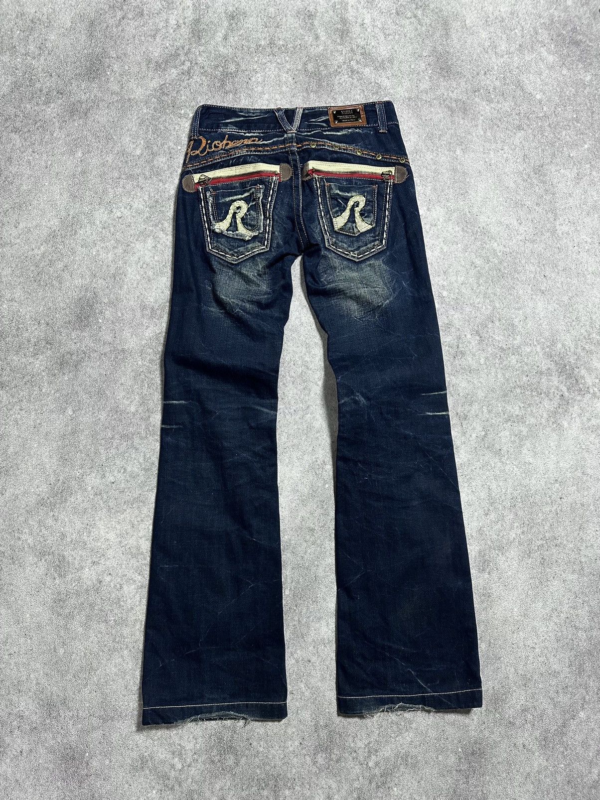 Japanese Brand Japanes Riobera Mudwash Flared Jeans Size US 27 - 2 Thumbnail