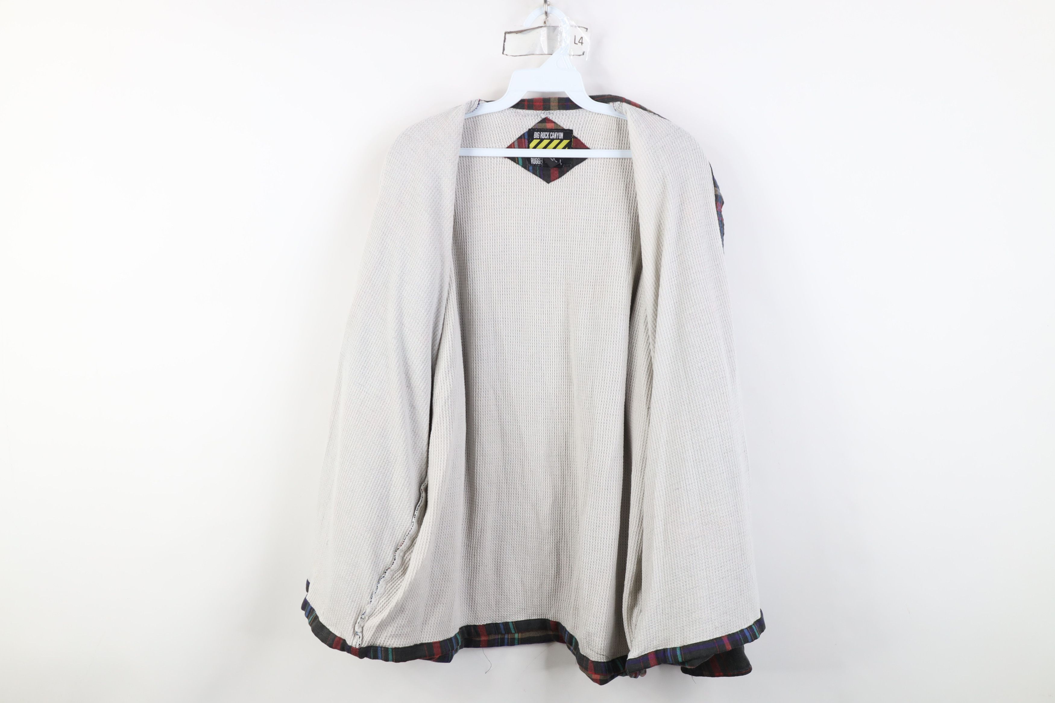 Vintage Vintage 90s Streetwear Waffle Lined Flannel Shirt Jacket Jac Size US L / EU 52-54 / 3 - 9 Thumbnail