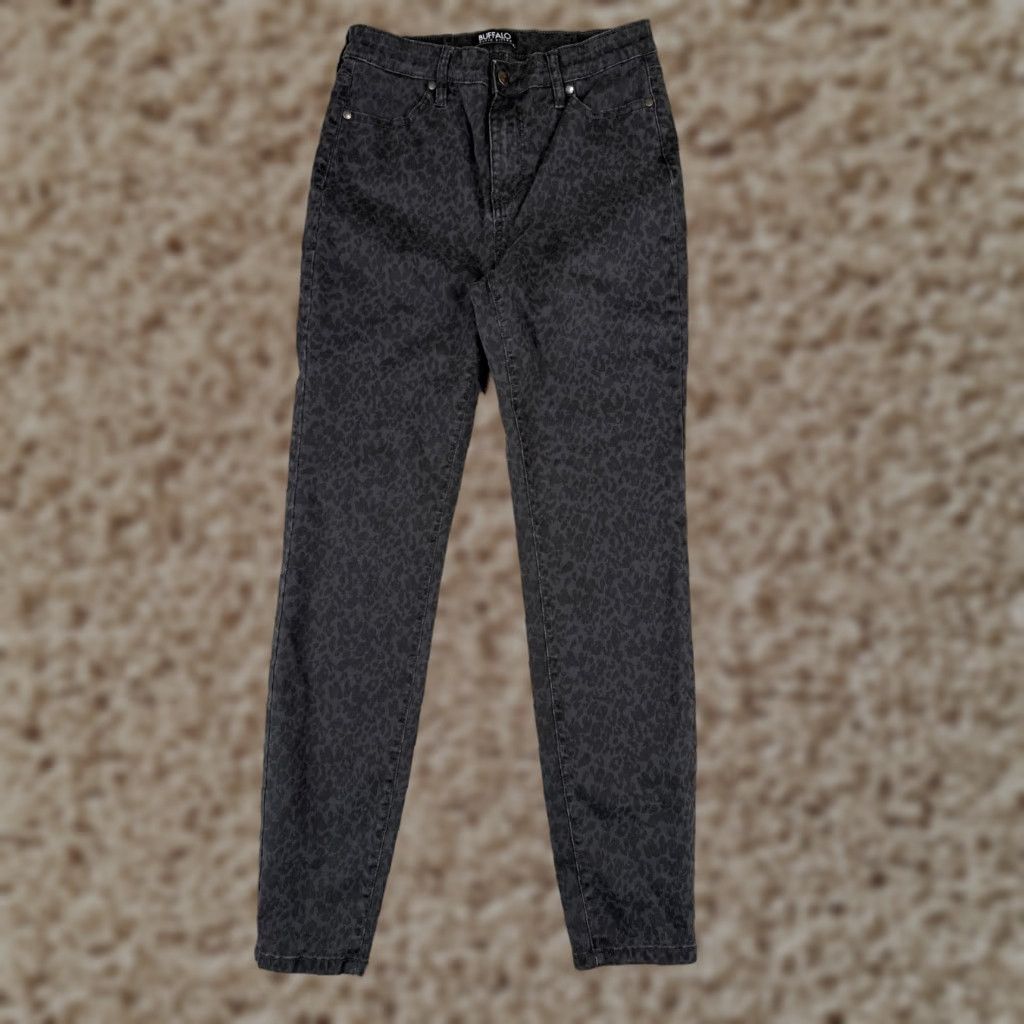 Buffalo David Bitton VINTAGE Buffalo Denim Jeans Women's Medium Tapered Skinny Animal Print 90s Gray Size 28" / US 6 / IT 42 - 1 Thumbnail