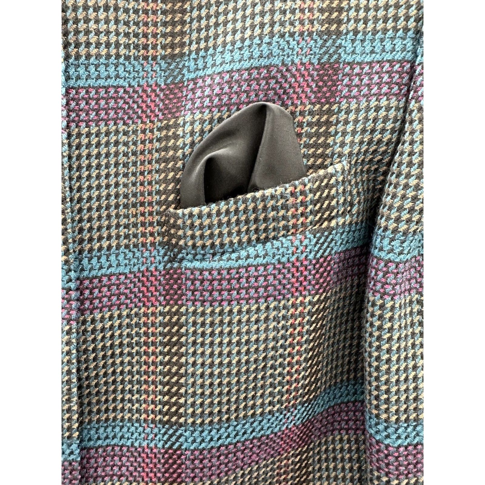 Vintage VINTAGE Emily Blazer Shirt Womens 10 Plaid Tweed Wool Blend Long Sleeve Button Up Black Size L / US 10 / IT 46 - 3 Thumbnail