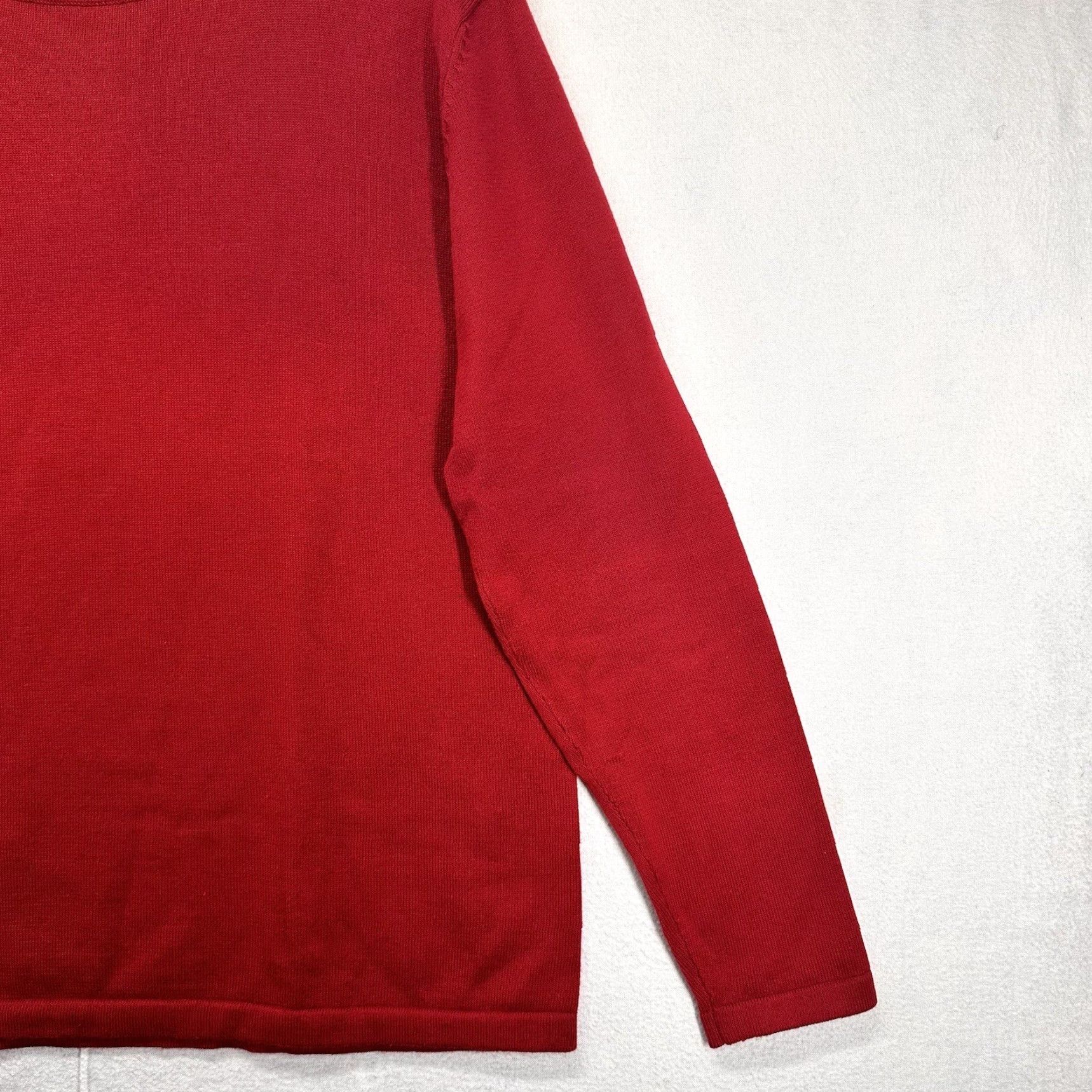 Vintage VINTAGE Casual Corner Annex Sweater Women’s Medium Red Knit 100% Cotton Mock Neck Pullover 80s 90s Womens Size M / US 6-8 / IT 42-44 - 4 Thumbnail