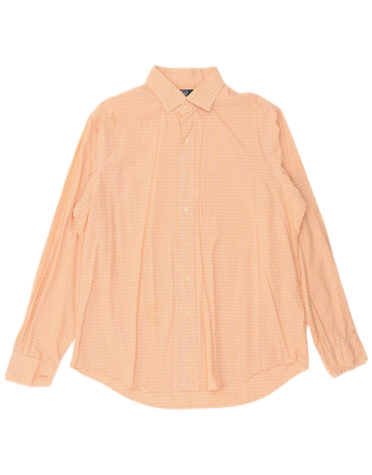 Polo Ralph Lauren Mens Regent Custom Fit Shirt 17 XL Orange Check Size US XL / EU 56 / 4 - 1 Thumbnail