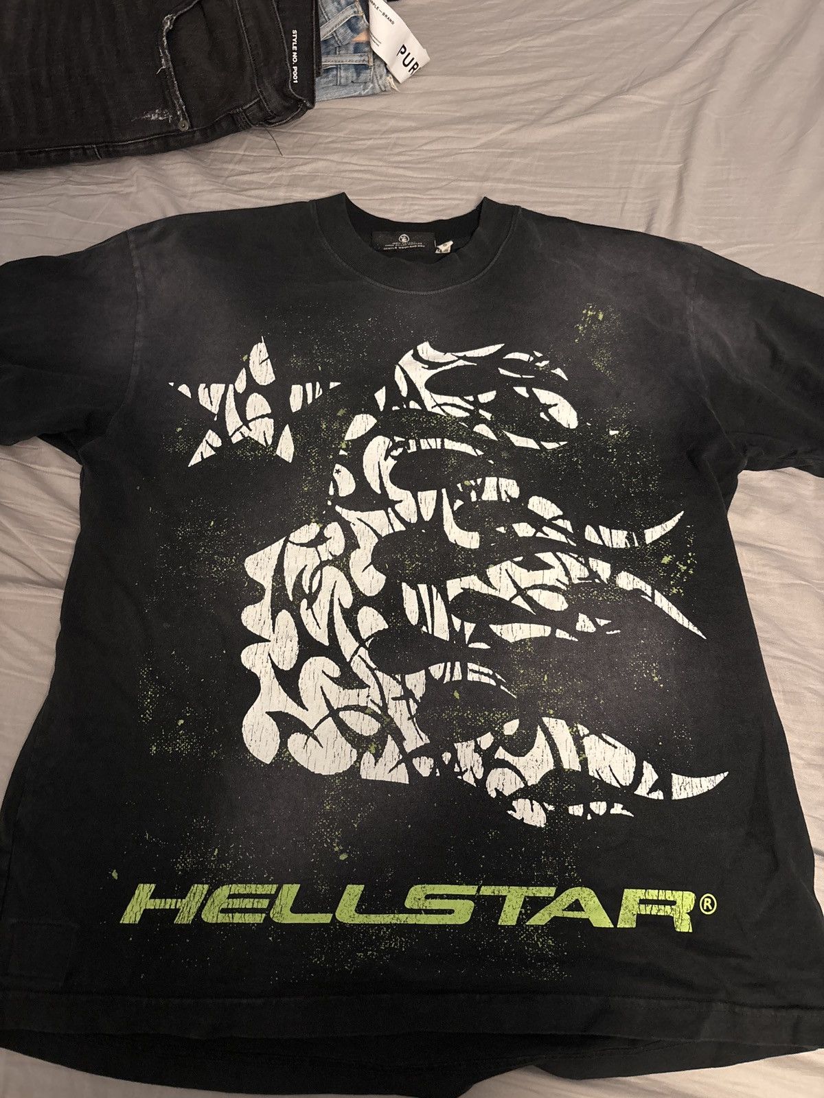 HELLSTAR 半袖 T-Shirt Black Glitter THORN P2P 〇関送無料〇 Hellstar Glitter P2P T-shirt Black Men's - SS24 - US
