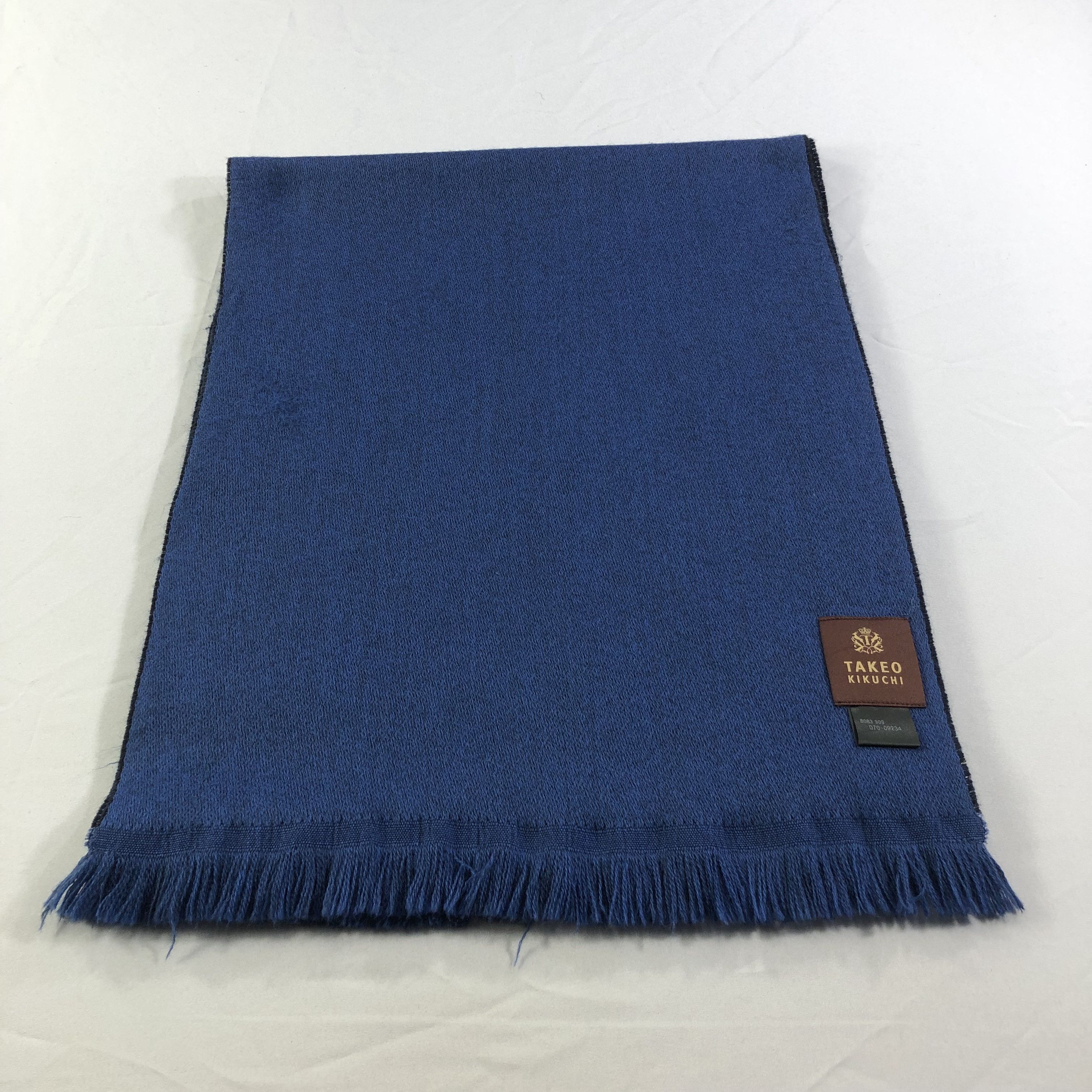 Takeo Kikuchi Takeo Kikuchi Blue Wool Scarf Muffler V1383 Size ONE SIZE - 2 Thumbnail