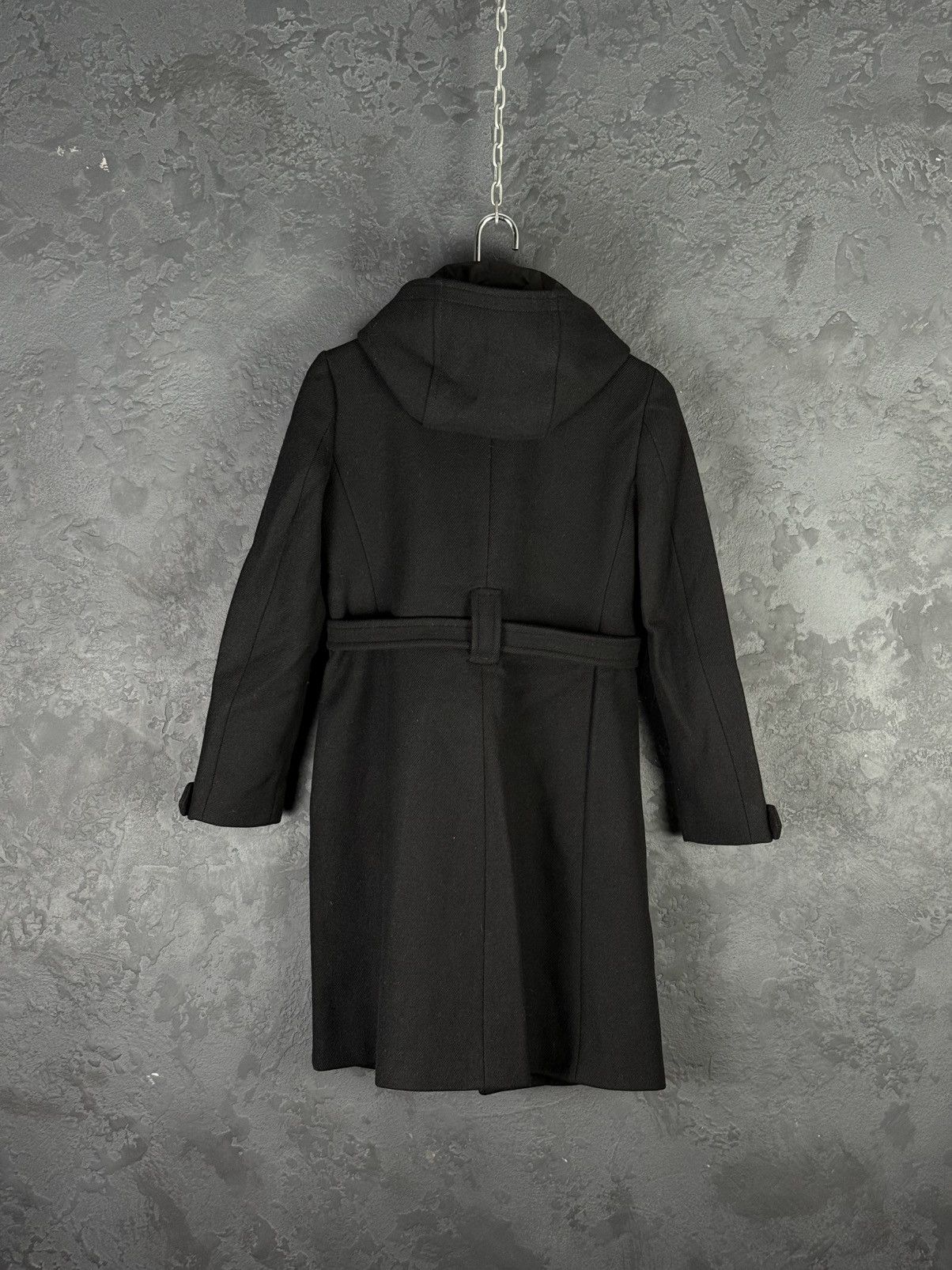 Prada 2000s Prada Women’s Black Buckled Wool Long Duffle Coat Size S / US 4 / IT 40 - 11 Thumbnail