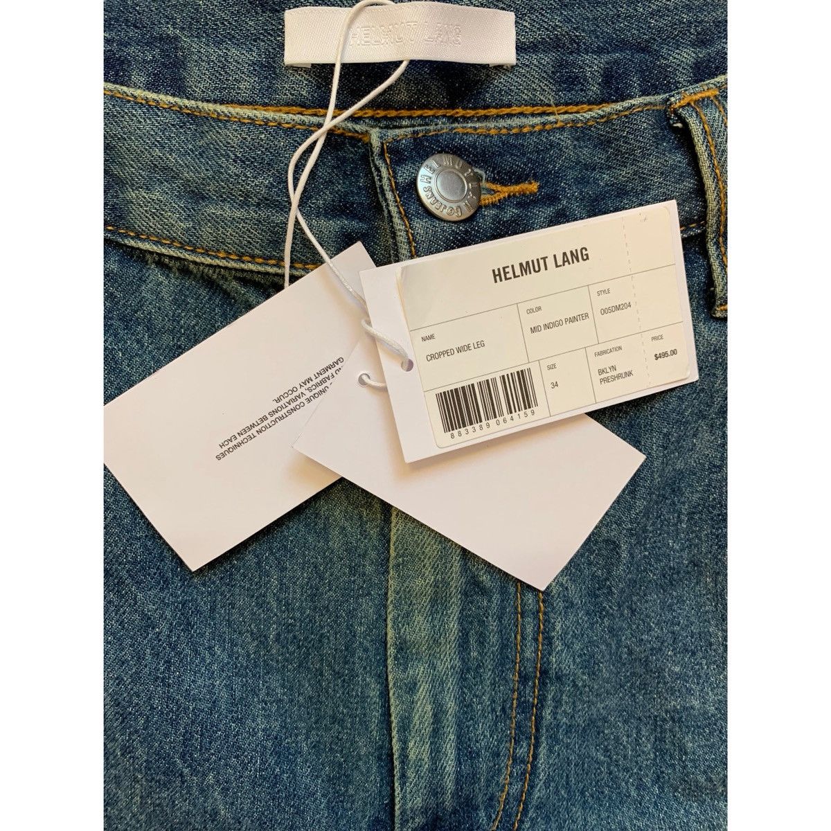 Helmut Lang HELMUT LANG CROPPED PAINT SPLATTER WIDE LEG JEANS Size US 34 / EU 50 - 15 Thumbnail