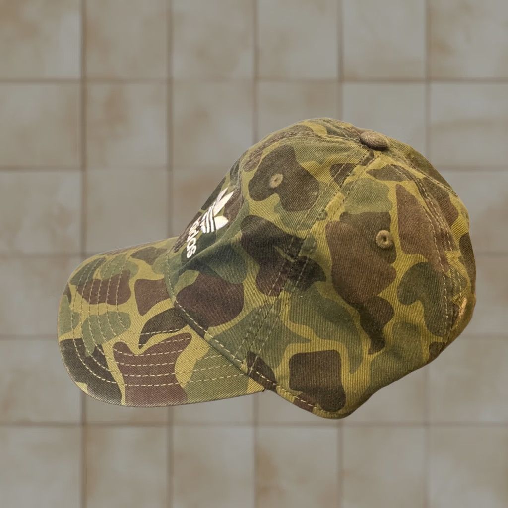 Adidas adidas Originals Trefoil Logo Military Army Green Camo Strapback Cap Hat Size ONE SIZE - 1 Thumbnail