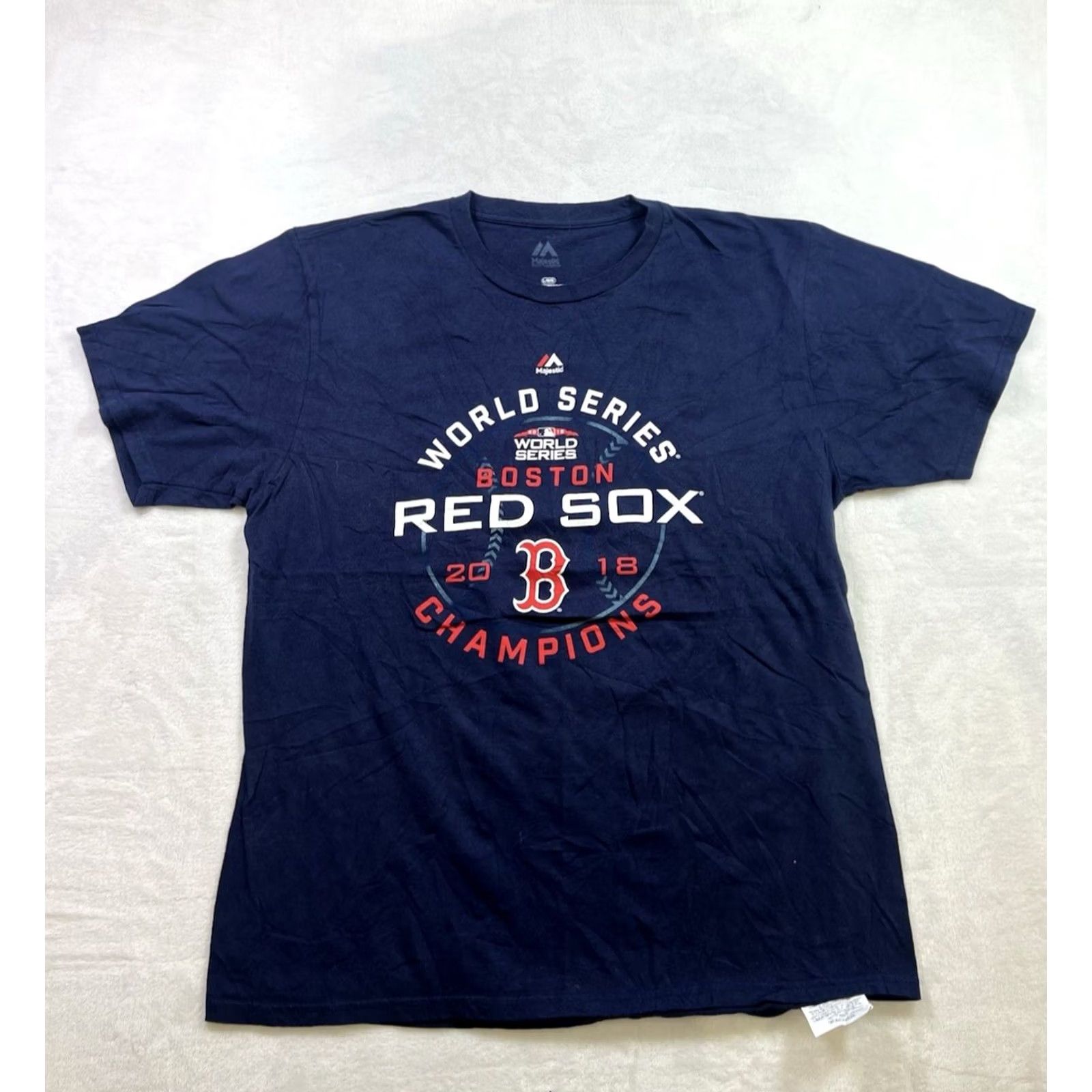 MLB VINTAGE Majestic MLB World Series Champions Boston Red Sox Shirt Mens L Blue 100% Cotton Short Sleeve Bean Town Size US L / EU 52-54 / 3 - 2 Thumbnail