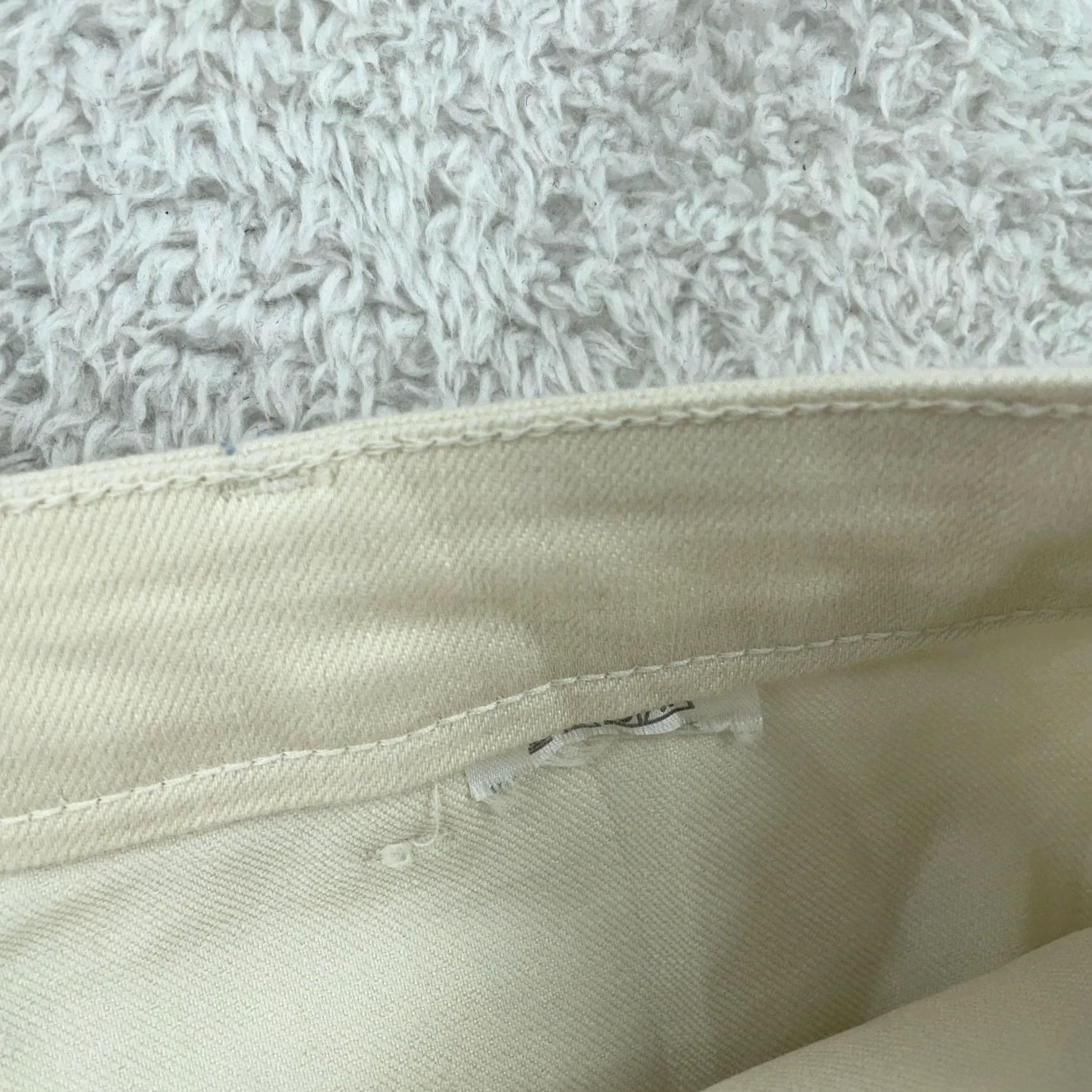 Vintage AnyBody Pants Womens 24W Ivory Capri Cropped Front Pockets Side Slits 46x24 Size 42" / US 20 - 5 Thumbnail