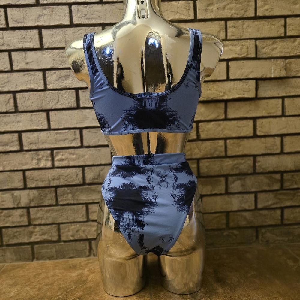 Designer Dust Blue Navy Detailed Bikini Set Size ONE SIZE - 2 Thumbnail