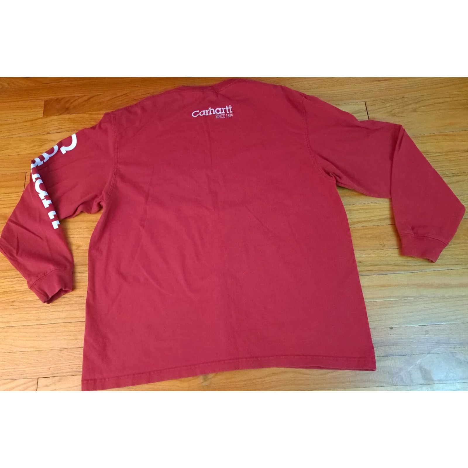 Carhartt VINTAGE Carhartt Long Sleeve T-Shirt Red 90s Cotton L Adults Mens Womens Shirt Size US L / EU 52-54 / 3 - 5 Thumbnail