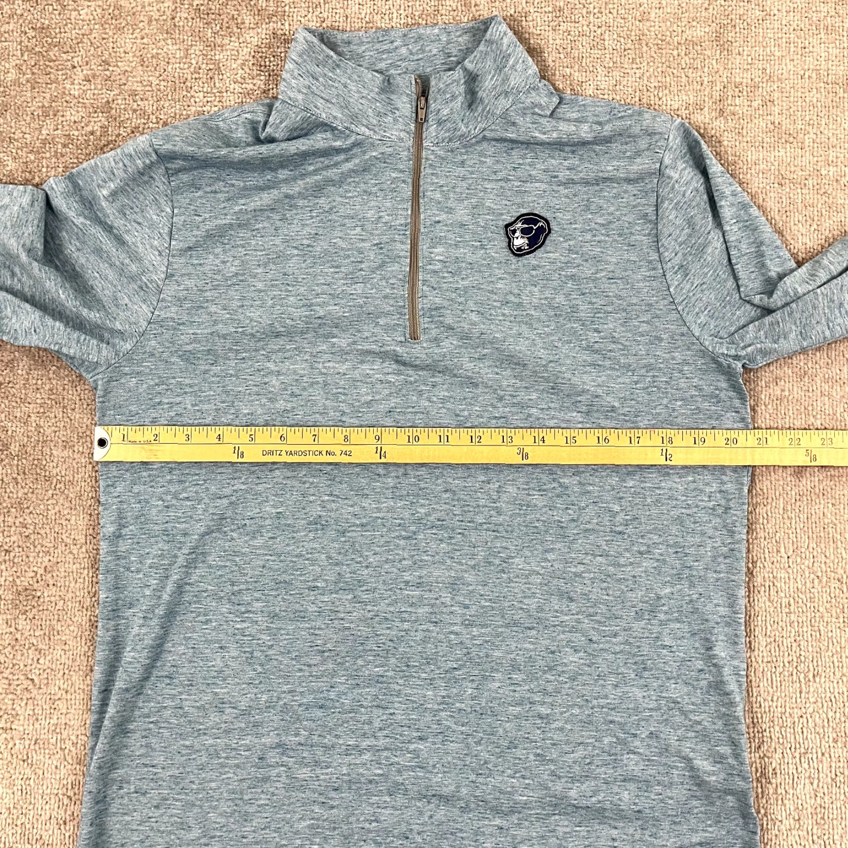 Vintage League Jacket Adult Mens Large Blue Monkey Quarter Zip Long Sleeve Stretch Size US L / EU 52-54 / 3 - 6 Thumbnail