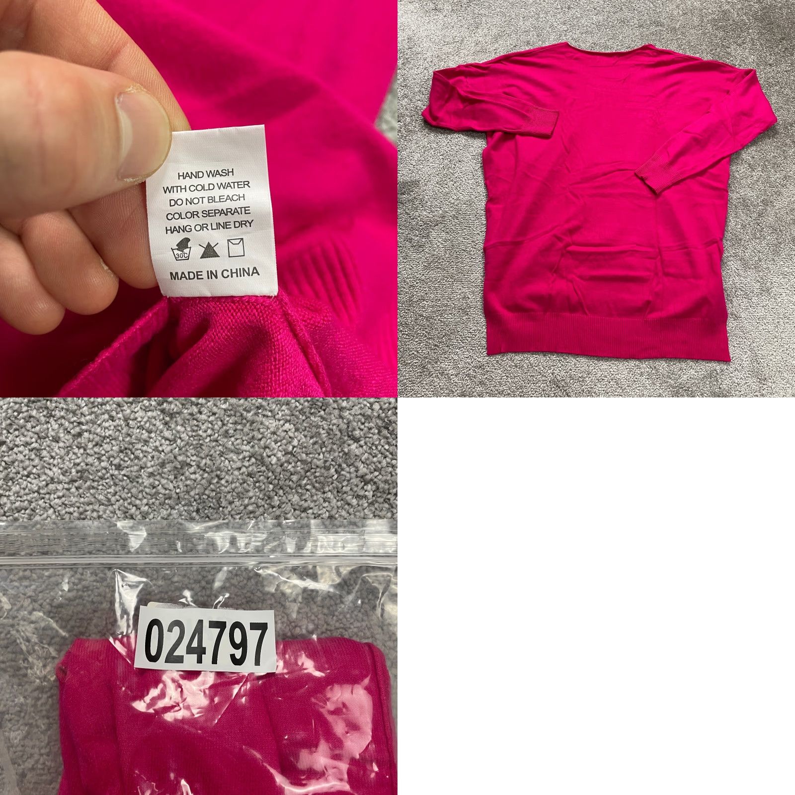 Pinko Dreamers Pullover Sweater Womens S/M Pink V-Neck Knit Long Sleeve Size S / US 4 / IT 40 - 8 Thumbnail