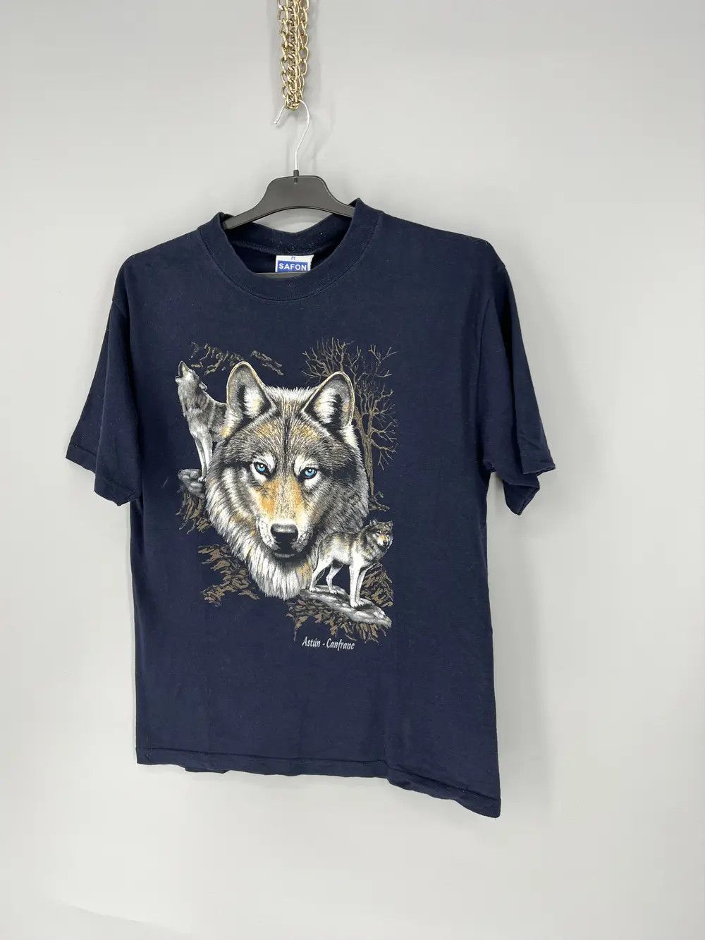 Vintage Vintage 90s Wolf Face Boxy Fit Tee Toys Rock Size M Size US M / EU 48-50 / 2 - 3 Thumbnail