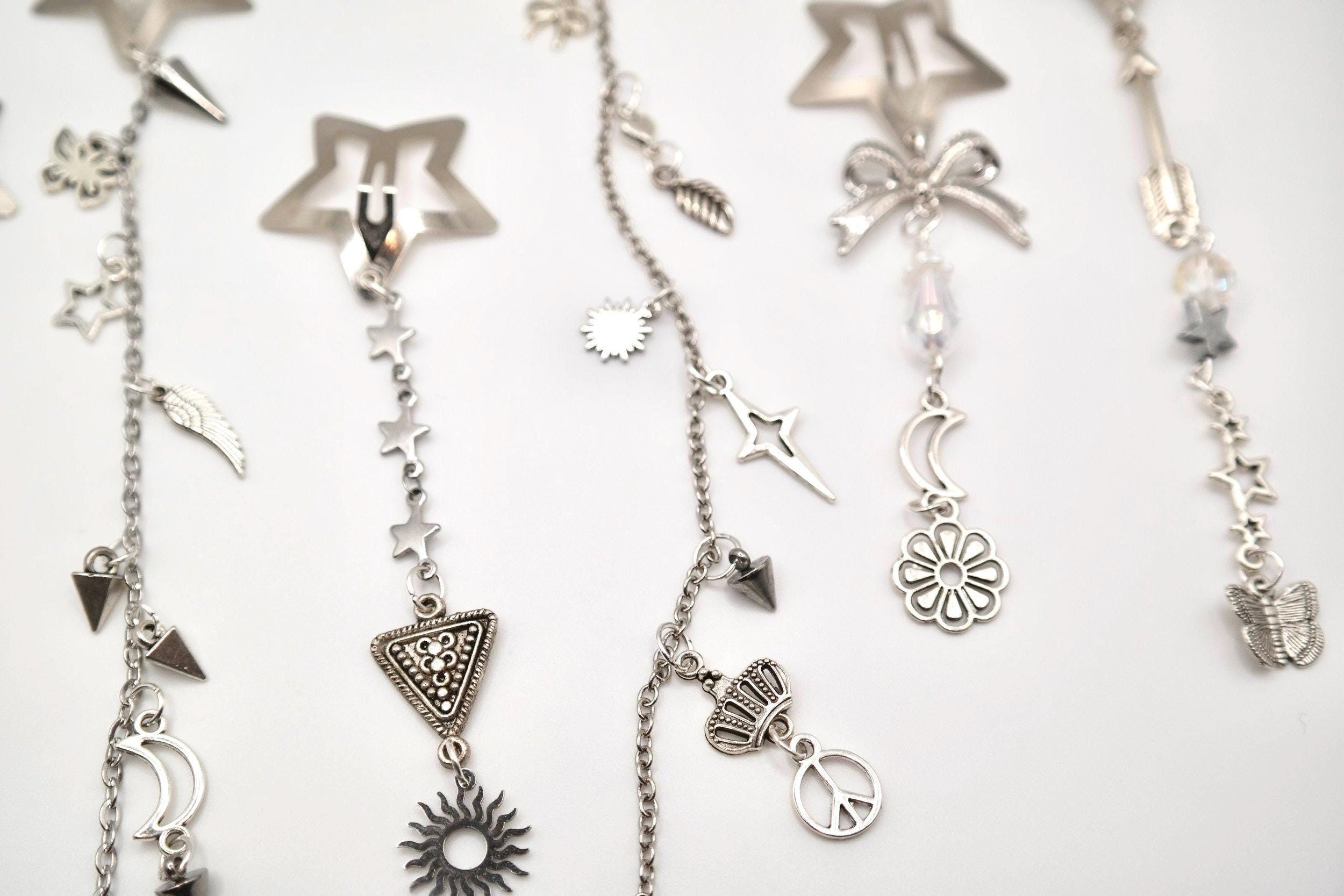 Handmade Silver Star Decorated Hair Clips Size ONE SIZE - 8 Thumbnail