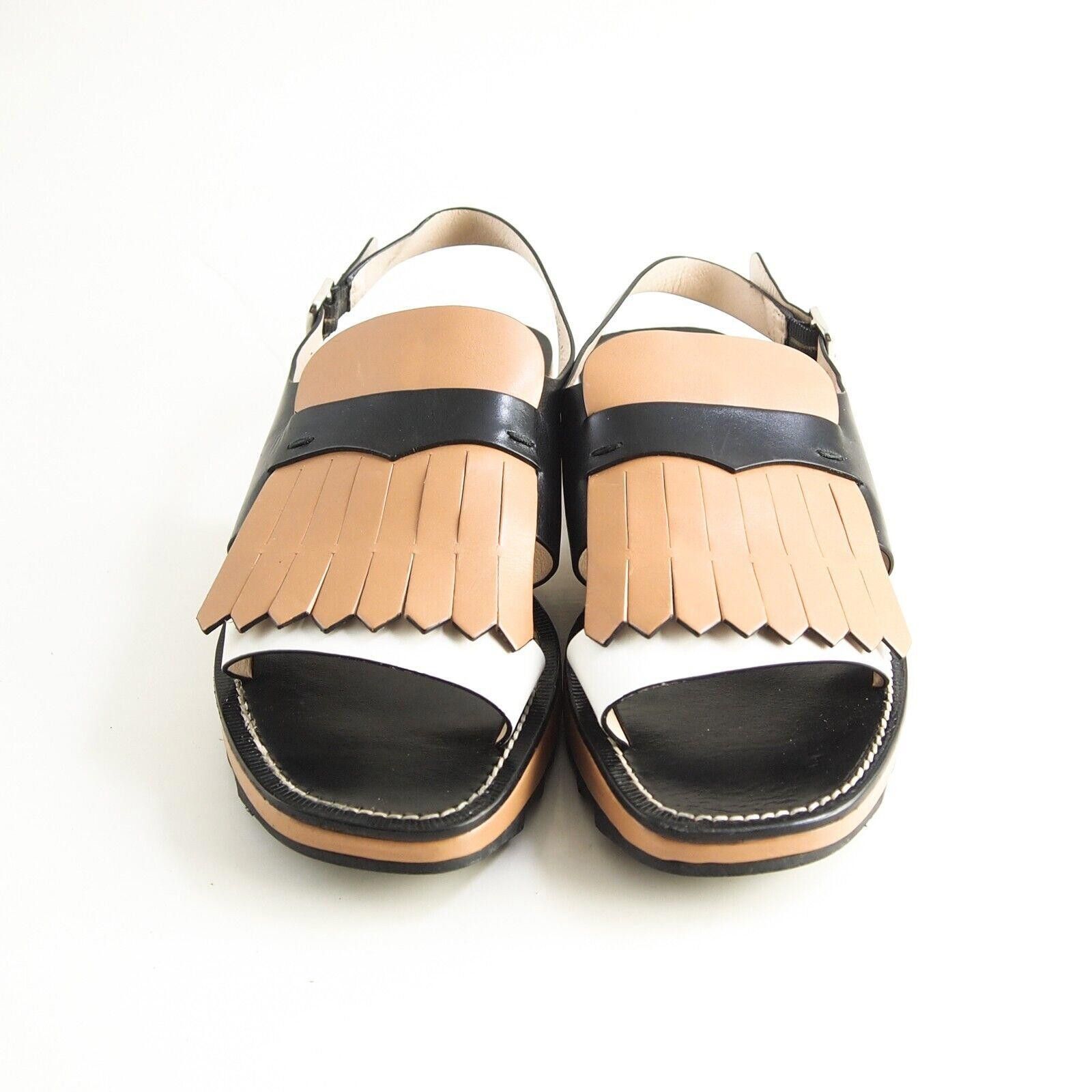 Santoni Santoni Slingback Sandals Black Brown Leather US 10 EU 40 Size US 10 / IT 40 - 4 Thumbnail