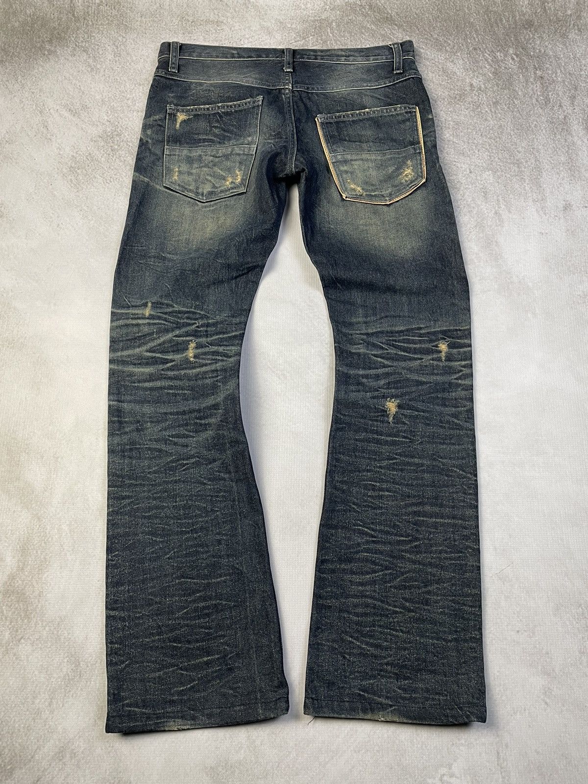 Tornado Mart 2000s CdP Vkei Style Pierced Flare Distressed Denim Size US 32 / EU 48 - 9 Thumbnail
