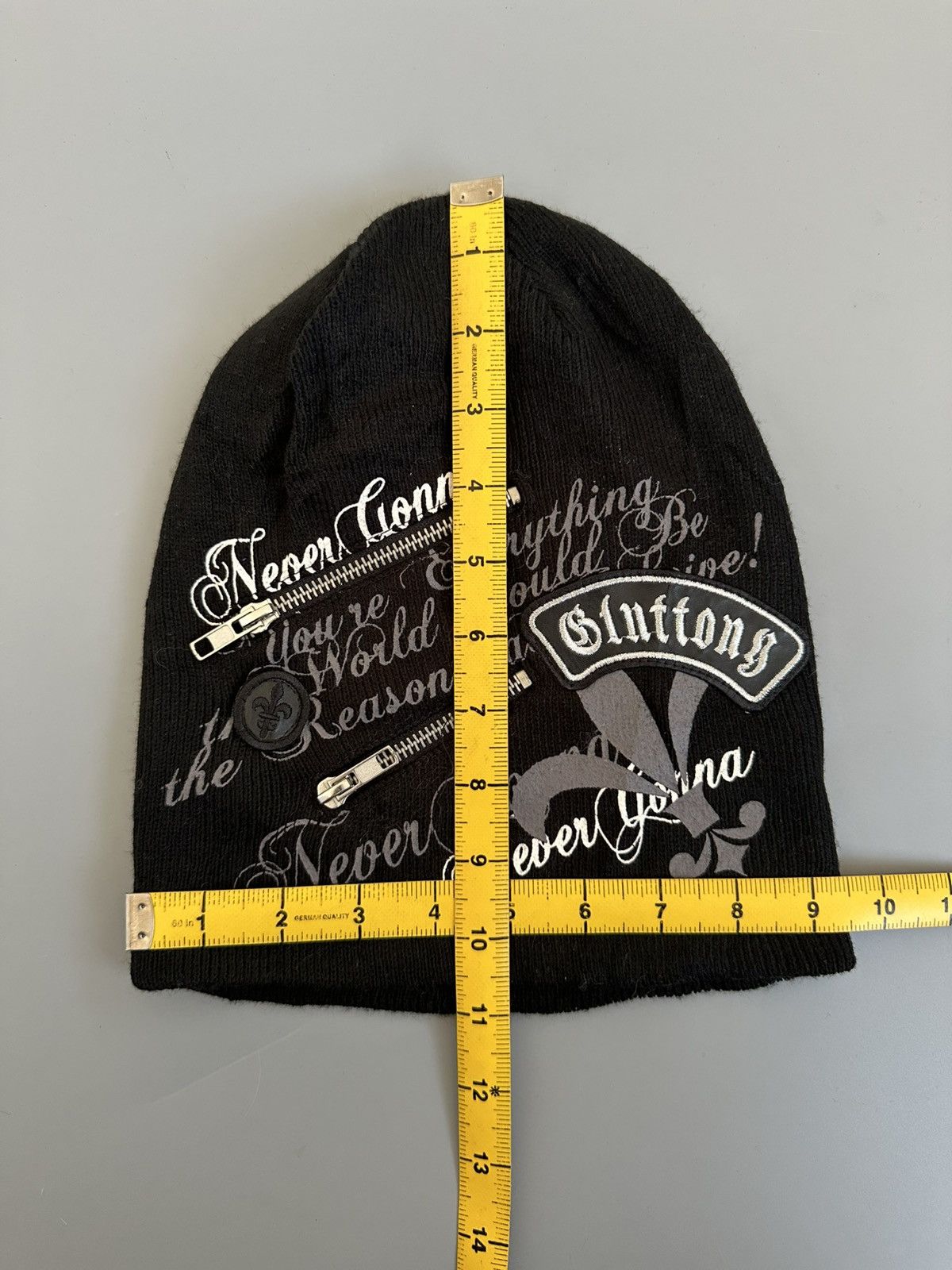 Seditionaries Gothic Bondage Zipper Never Gonna Print Patch Beanie Size ONE SIZE - 10 Thumbnail