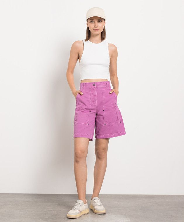 Palm Angels o1y1125 Denim Short in Mauve Size 30" / US 8 / IT 44 - 2 Thumbnail