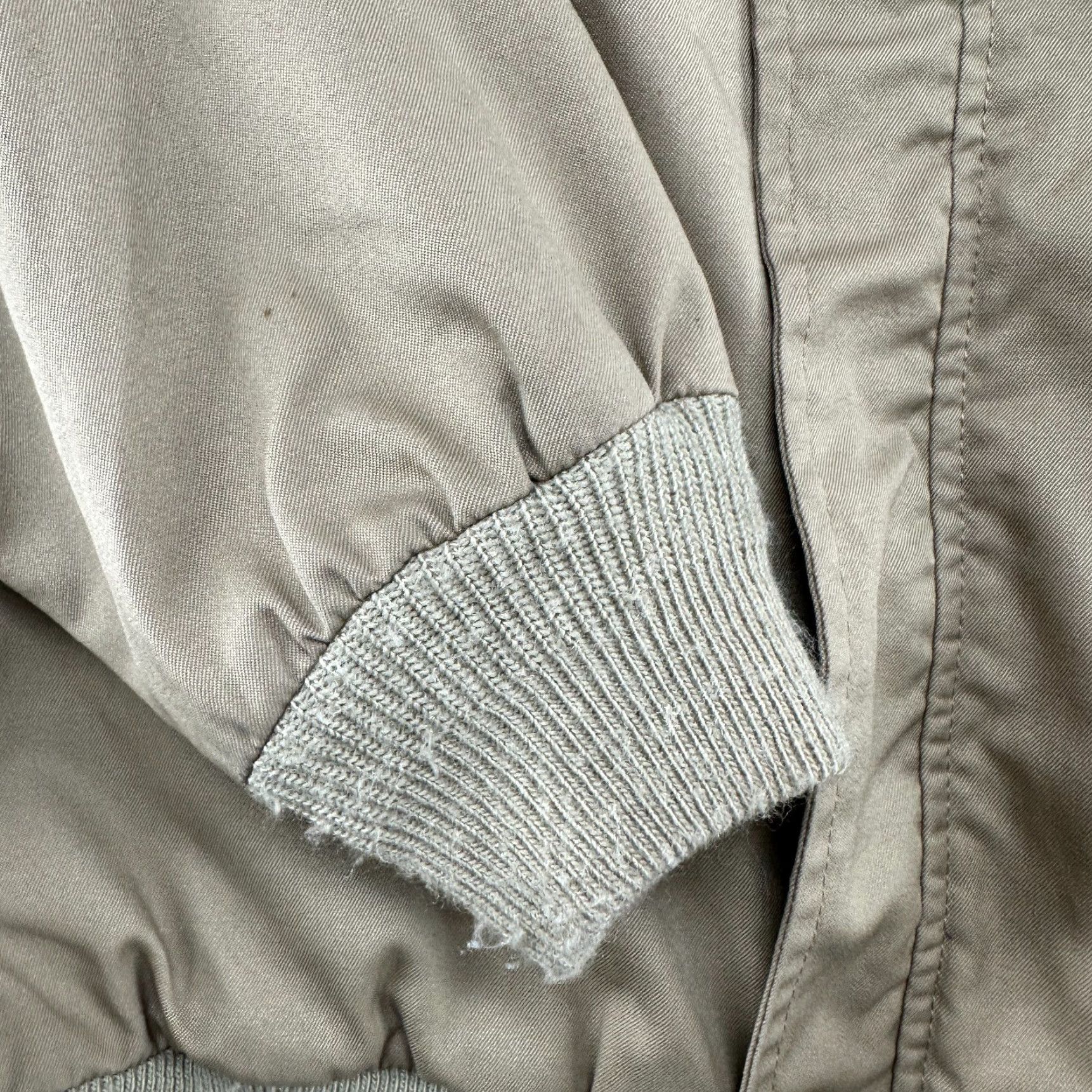 Ring Jacket VINTAGE Zero King Jacket Mens L 42 Beige Bomber Flannel Lined Button Talon 70s Size US XS / EU 42 / 0 - 2 Thumbnail