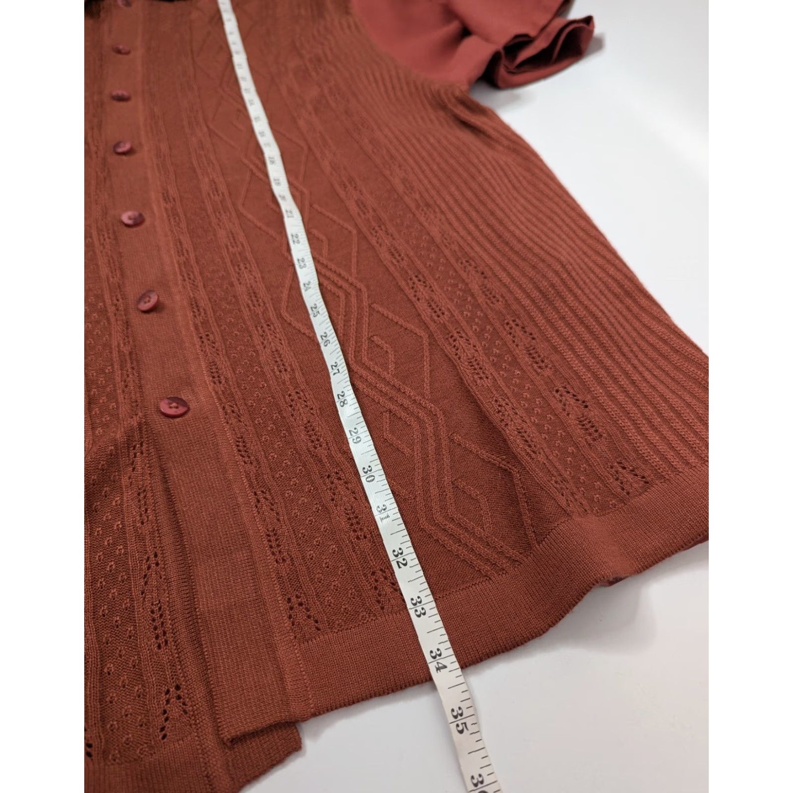 Rusty SilverSilk Shirt Men 2XL Button-Down Short Sleeve Rust Brown Retro All Seasons Breathable Easy Care Size US XXL / EU 58 / 5 - 5 Thumbnail