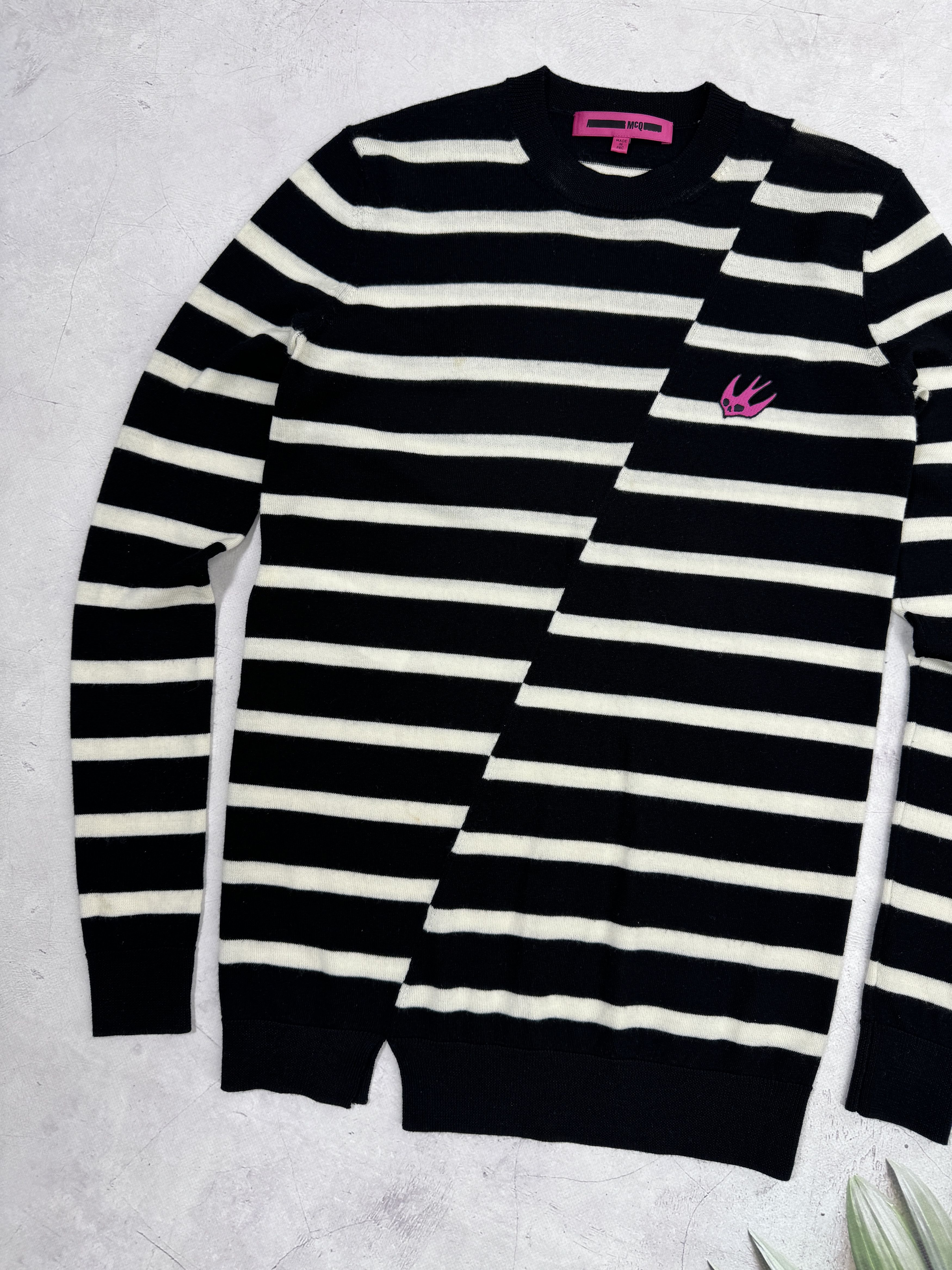 Alexander McQueen × MCQ McQ Alexander McQueen Striped Sweater Embroidered Swallow Size XXS / US 00 / IT 34 - 4 Thumbnail