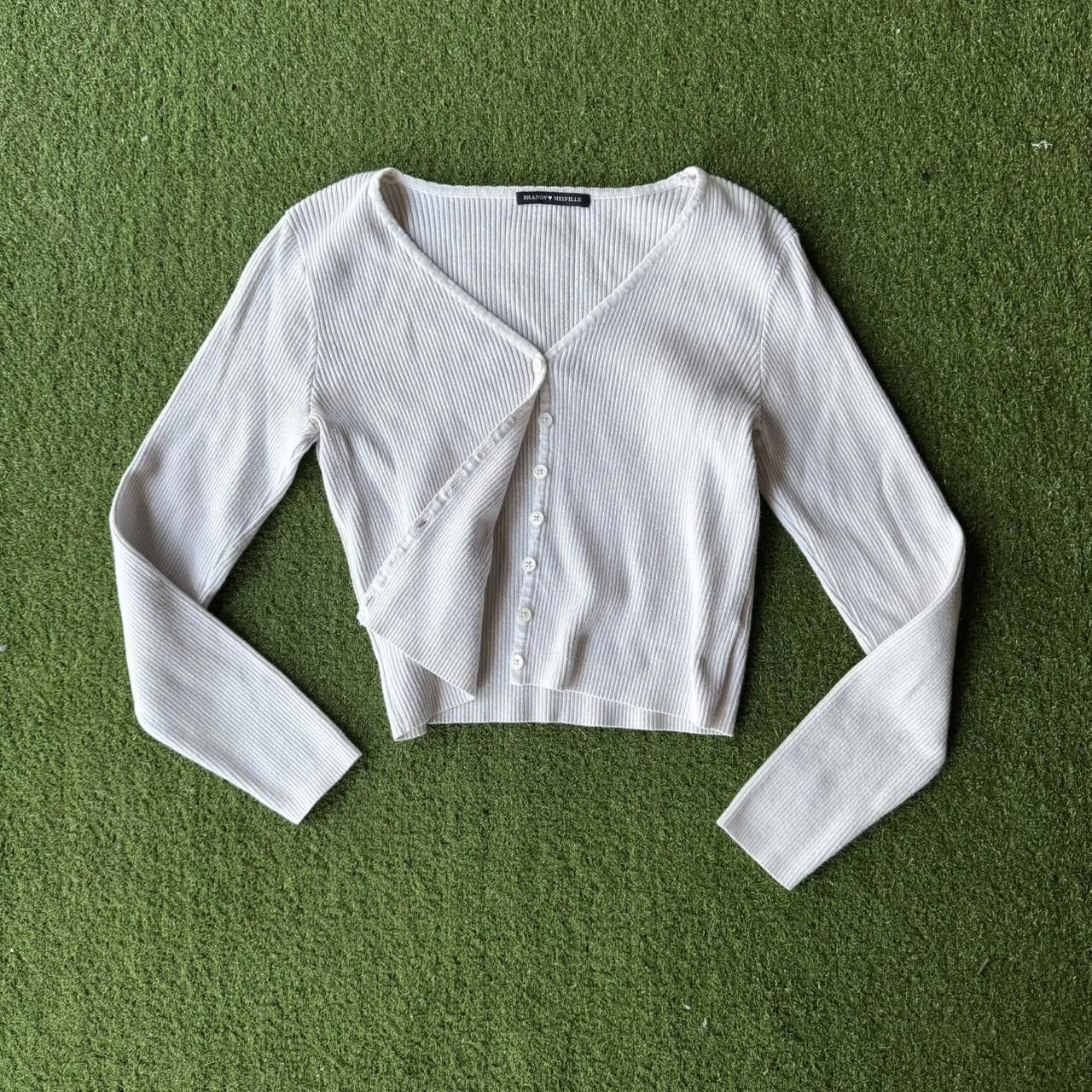 Designer Brandy Melville Women's White and Cream Jumper Size ONE SIZE - 1 Thumbnail