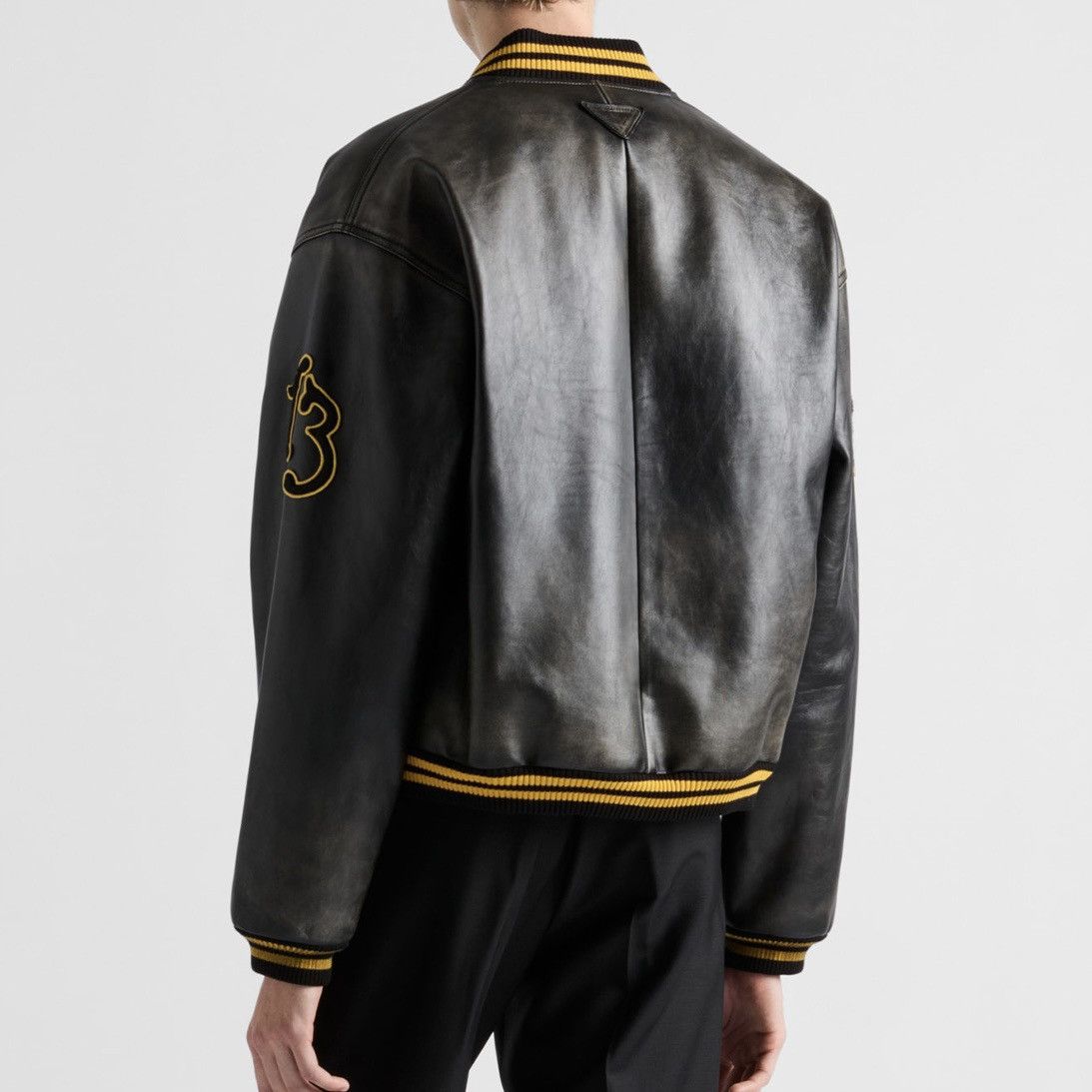 Prada Prada Oversized Leather Bomber Jacket Size US L / EU 52-54 / 3 - 5 Thumbnail