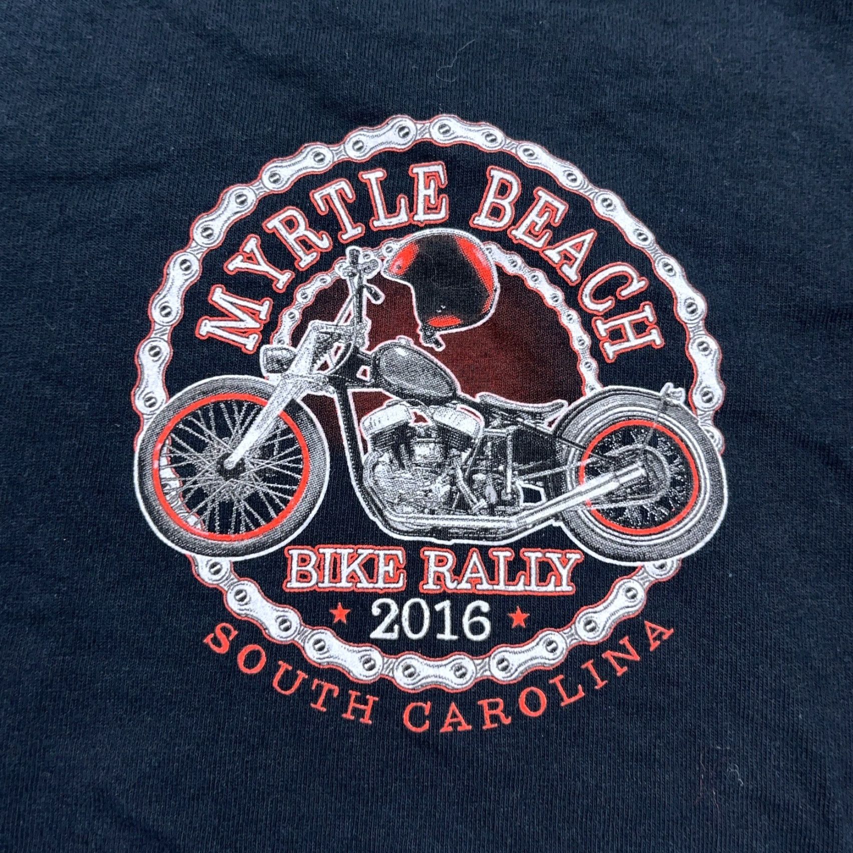 Gildan VINTAGE Bike Week Shirt Men Large Black Gildan Crew Neck Graphic Print 80s 90s USA Motorcycle Tattoo Logo Long-Lasting Size US L / EU 52-54 / 3 - 5 Thumbnail