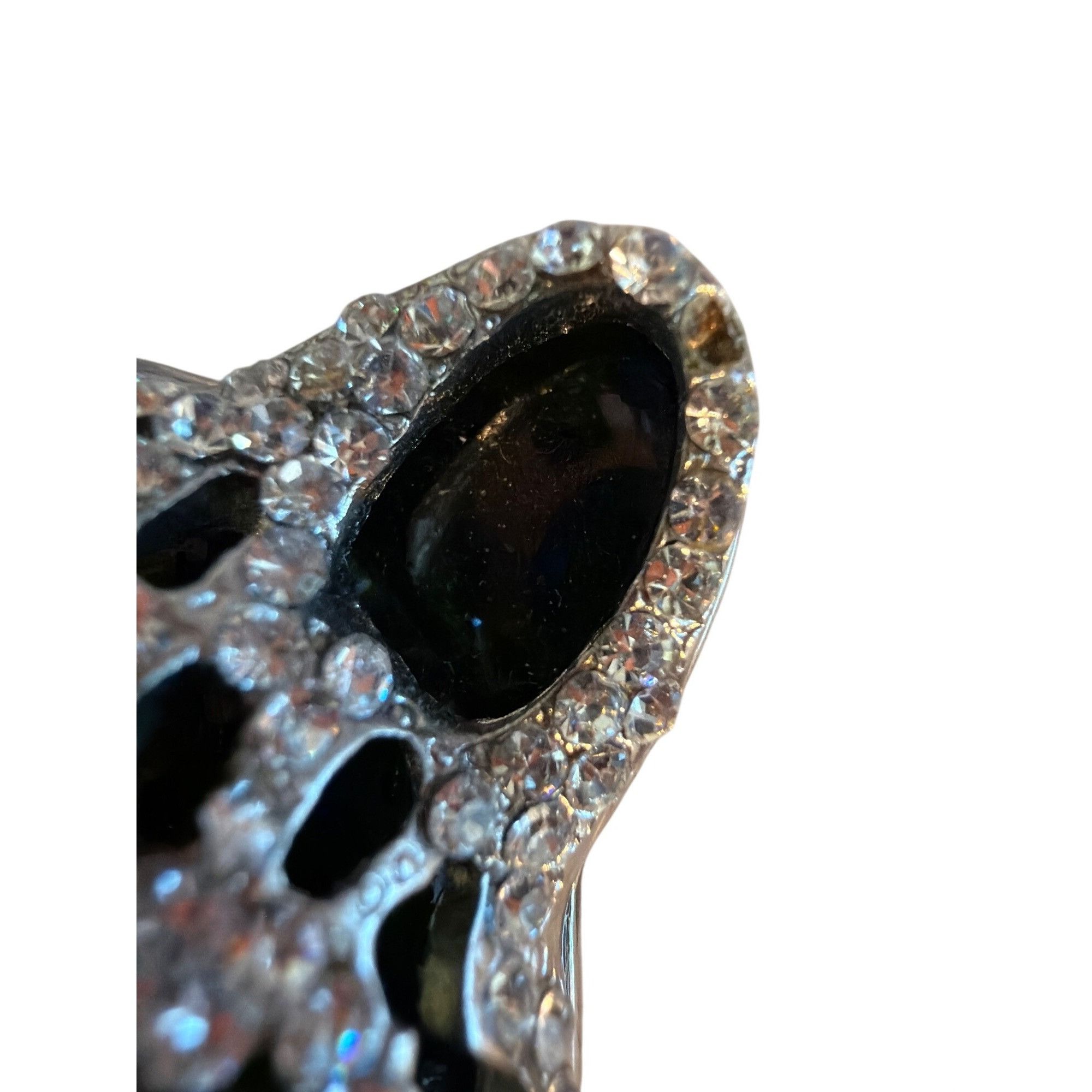 Other Rhinestone Leopard Head Pendant Torque Necklace Silver Tone Size ONE SIZE - 6 Thumbnail