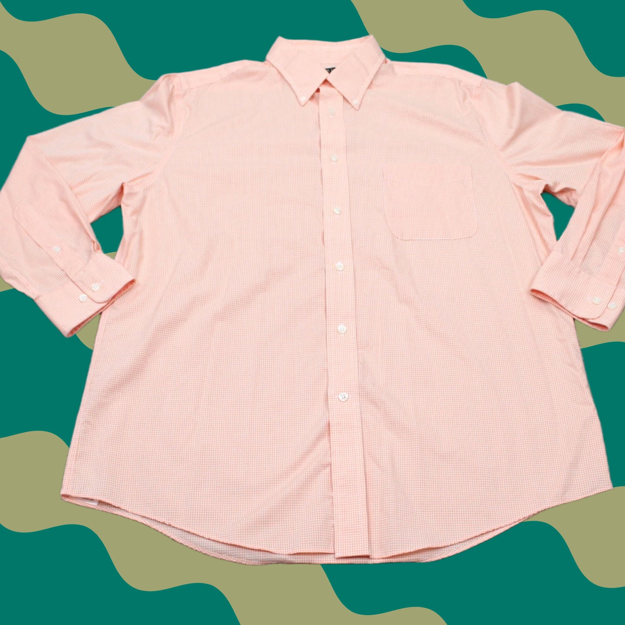 Ralph Lauren LAUREN Ralph Lauren Shirt Mens Large Orange/White Stretch Fabric Regular Fit L/S (Button-Up) Size US L / EU 52-54 / 3 - 1 Thumbnail