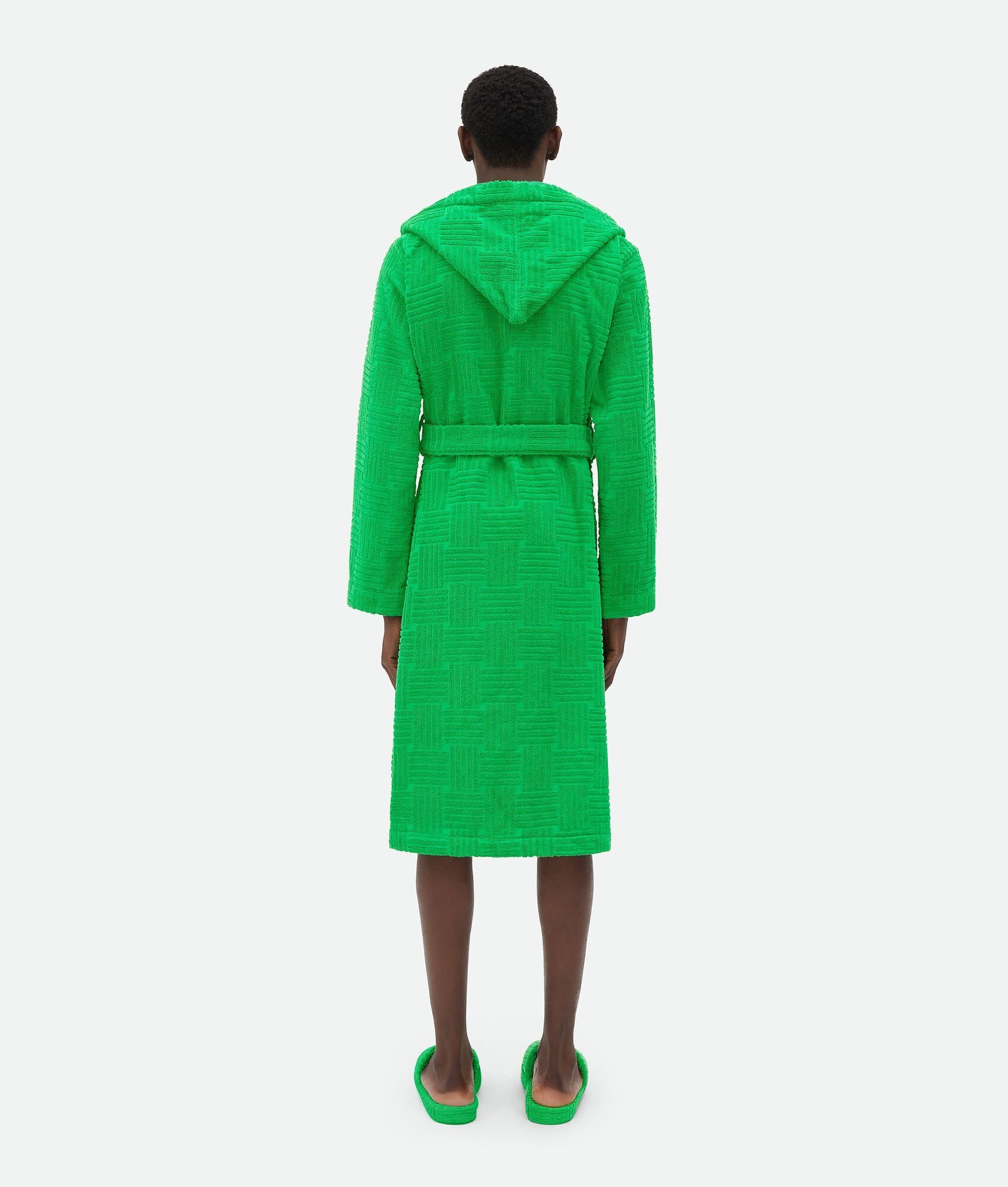 Bottega Veneta o1w1db10825 Intreccio Pattern Cotton Bathrobe in Grass Size US S / EU 44-46 / 1 - 3 Thumbnail