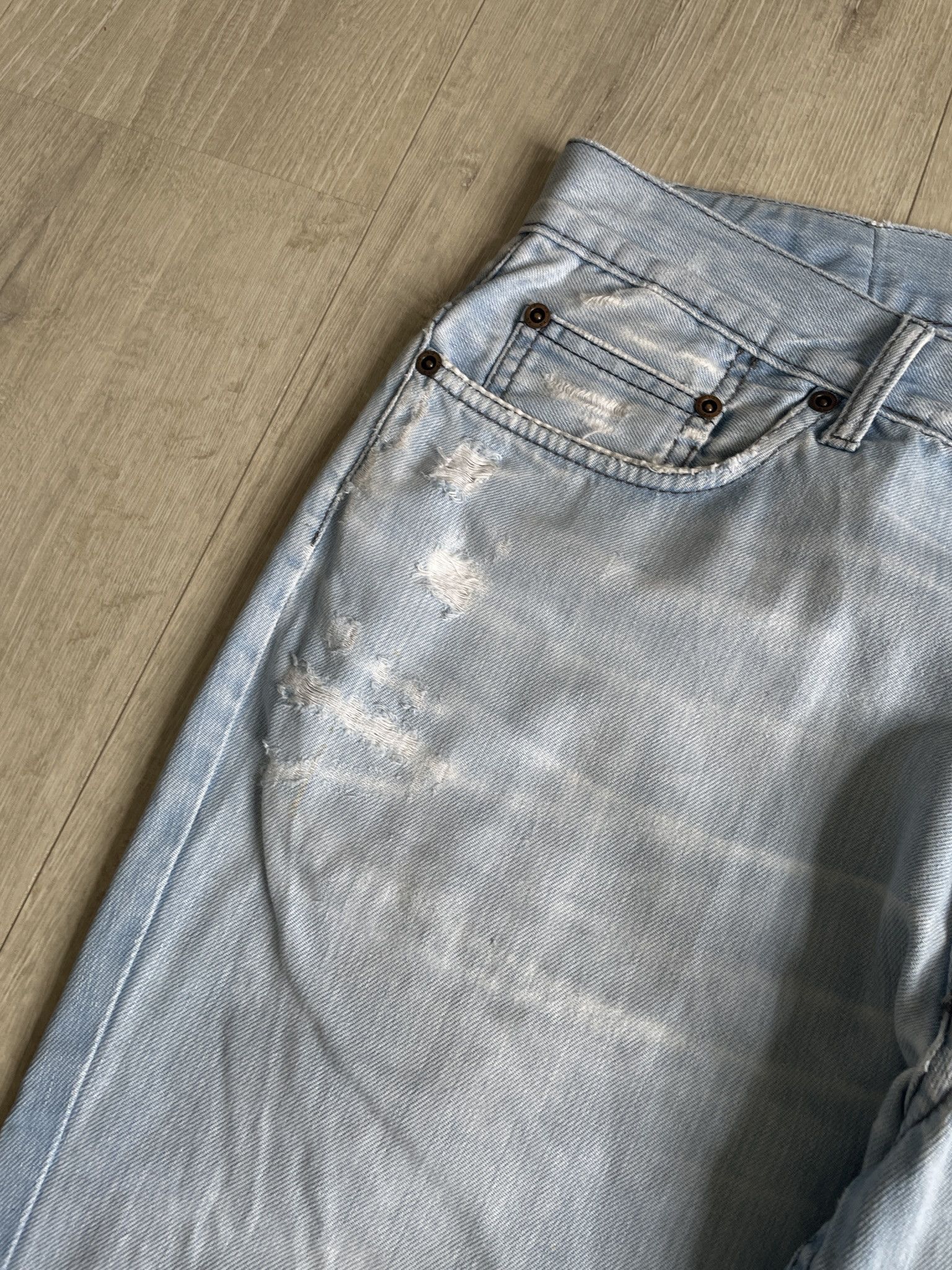 Y-3 Y-3 SS05 logo stitch runway ripped jeans Size US 32 / EU 48 - 10 Thumbnail