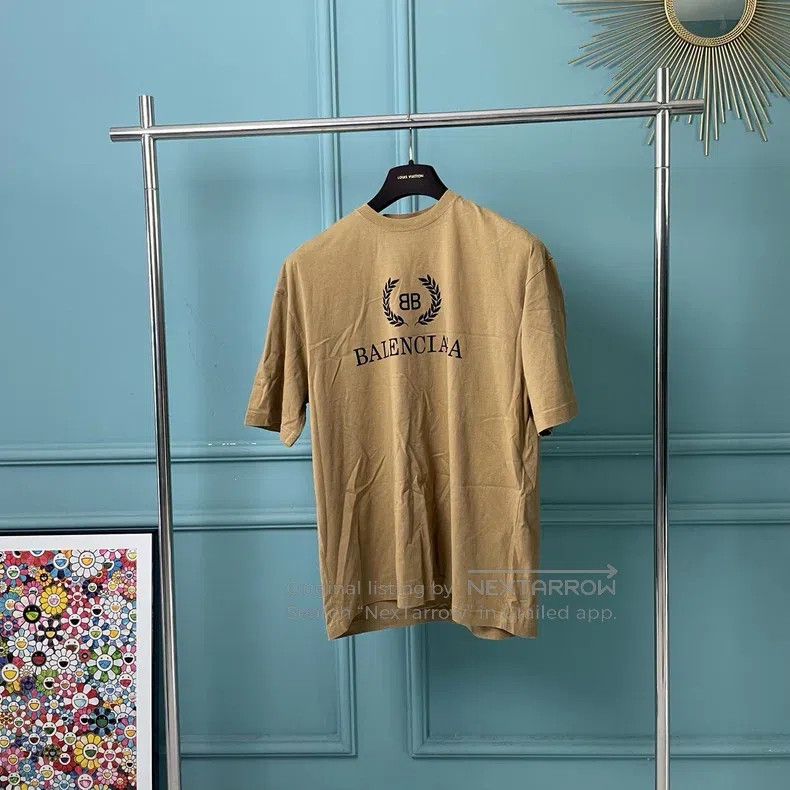 Balenciaga Balenciaga Wheat ear khaki short-sleeved T-shirt Size US XS / EU 42 / 0 - 1 Thumbnail