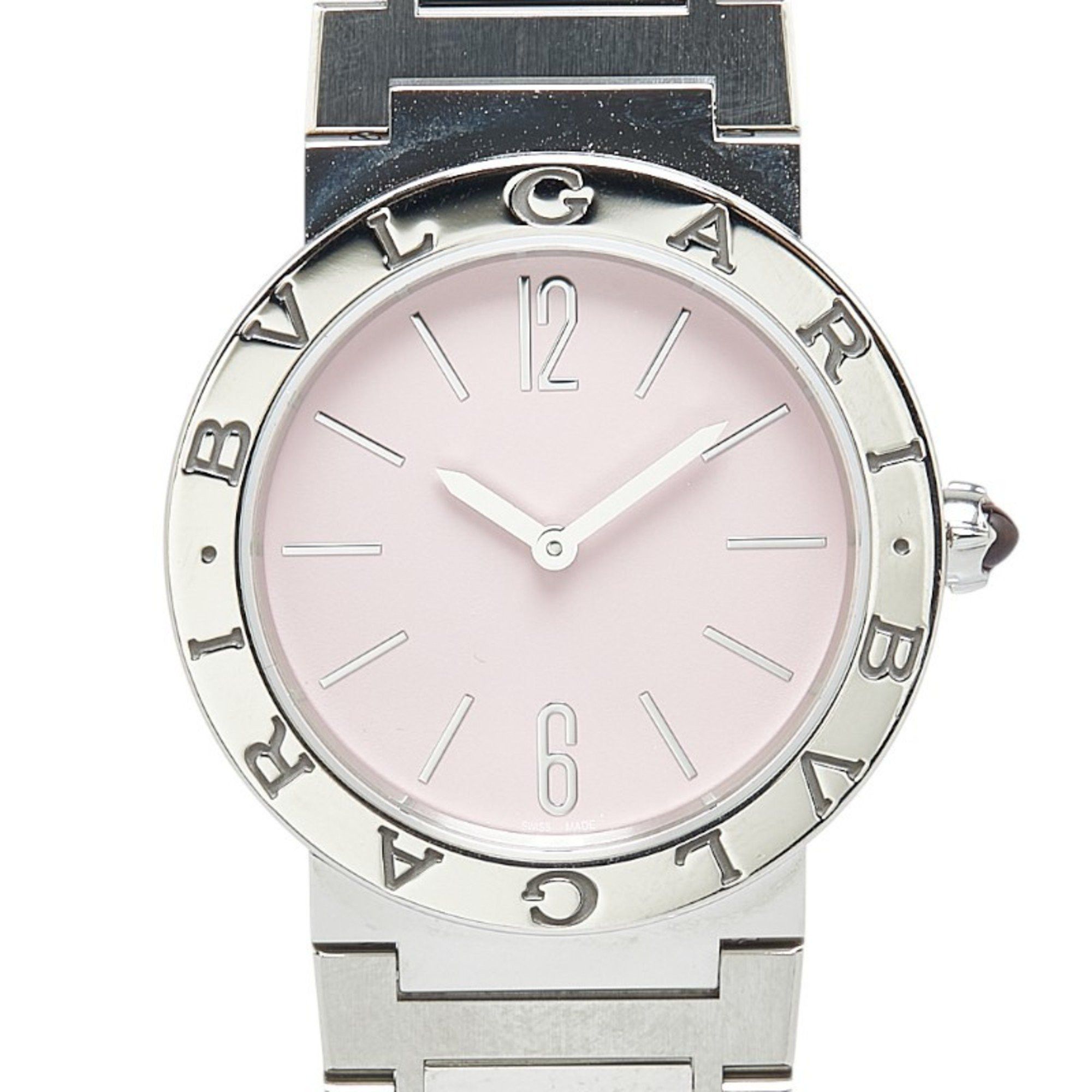 Bvlgari Watch Bb33S Quartz Pink Dial Stainless Steel Ladies, Women's